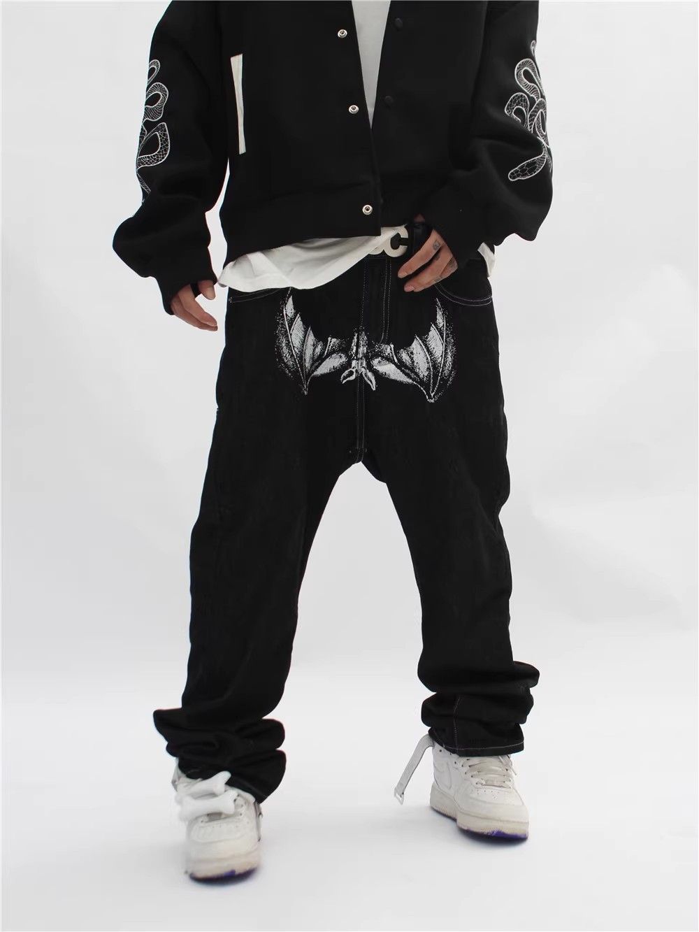Japanese Brand × Jean Street Vintage Trend Cool Face Printed Straight Jeans Size US 32 / EU 48 - 6 Thumbnail