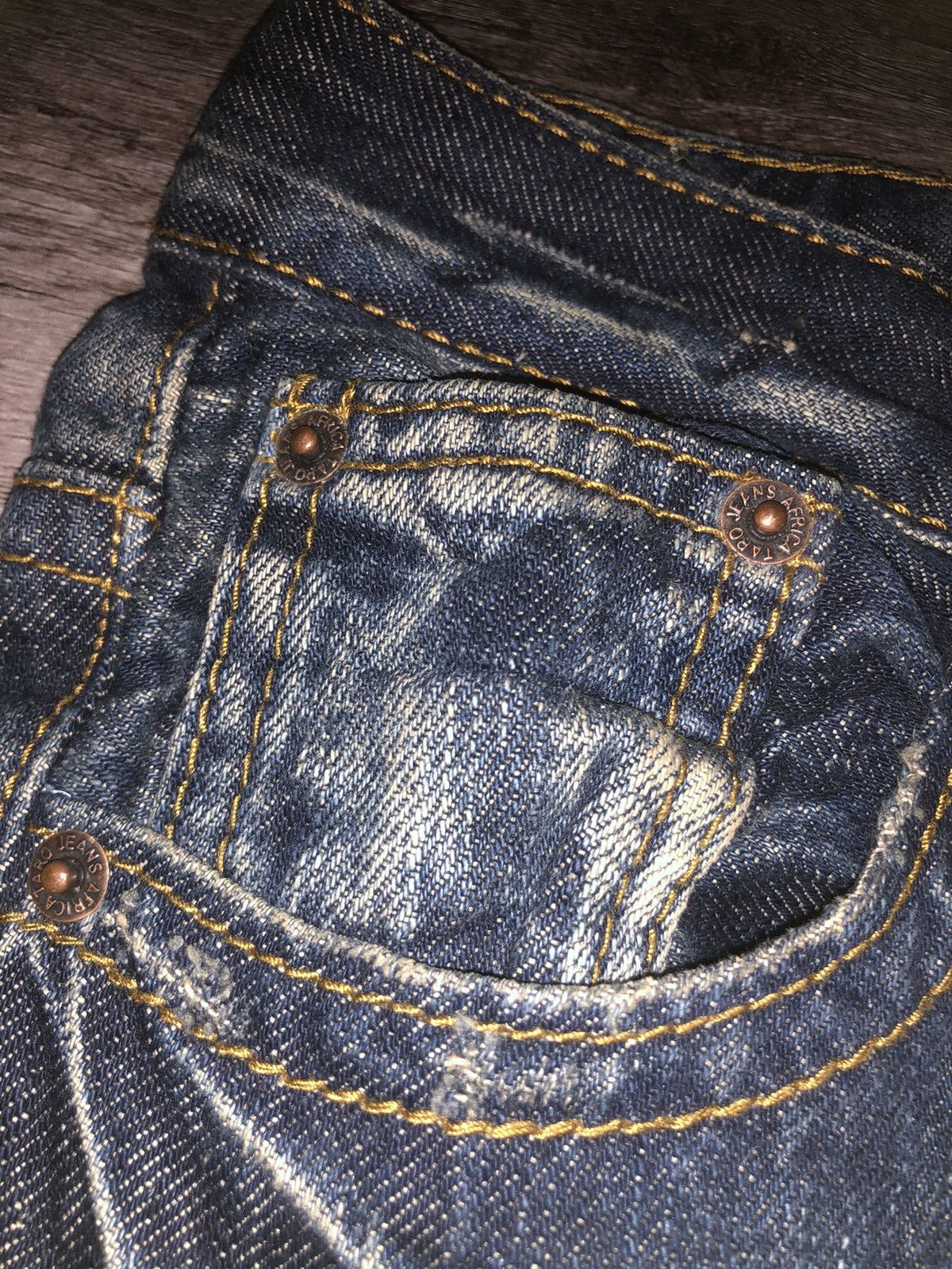Japanese Brand VINTAGE AFRICA TARO DENIM FLARED JEANS Size 28" / US 6 / IT 42 - 15 Thumbnail