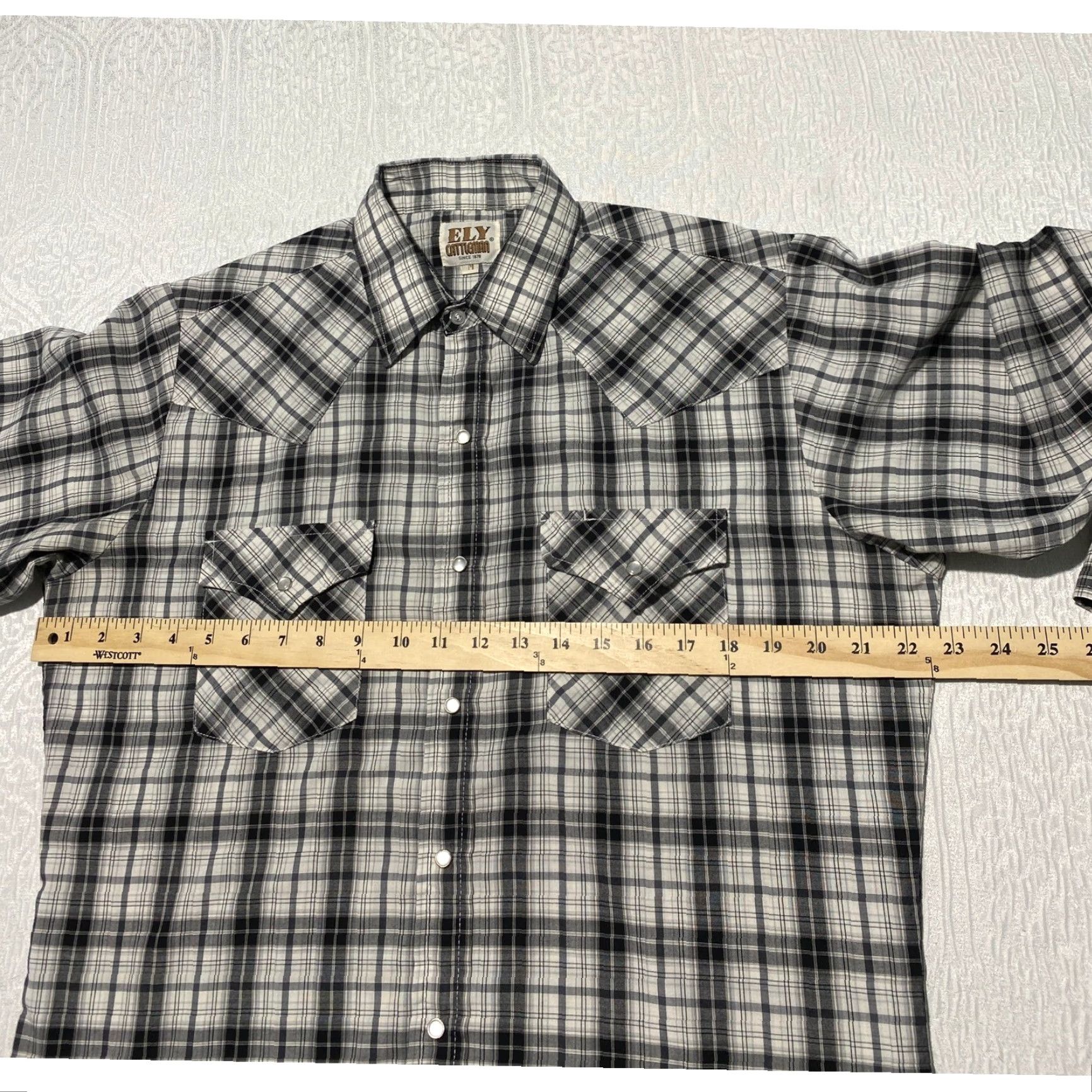 Vintage Ely Cattleman Mens Plaid Long Sleeve Western Snap Button Shirt Medium Size US M / EU 48-50 / 2 - 6 Thumbnail