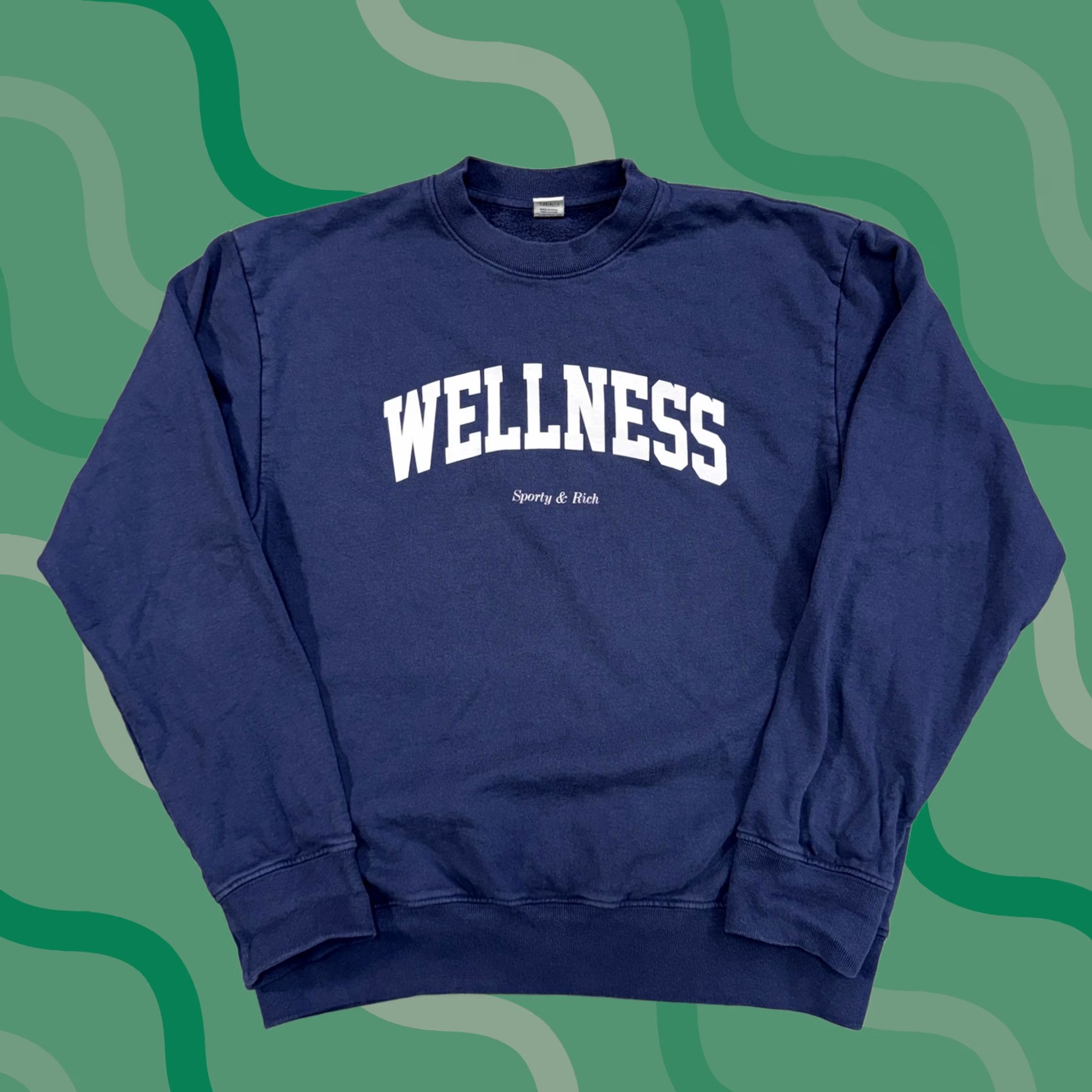 Sporty & Rich Sporty & Rich Sweatshirt Mens Small Wellness Crewneck Pullover USA Made Blue Graphic Print 90s Vintage Mens Global USA Made Wear Size US S / EU 44-46 / 1 - 1 Thumbnail