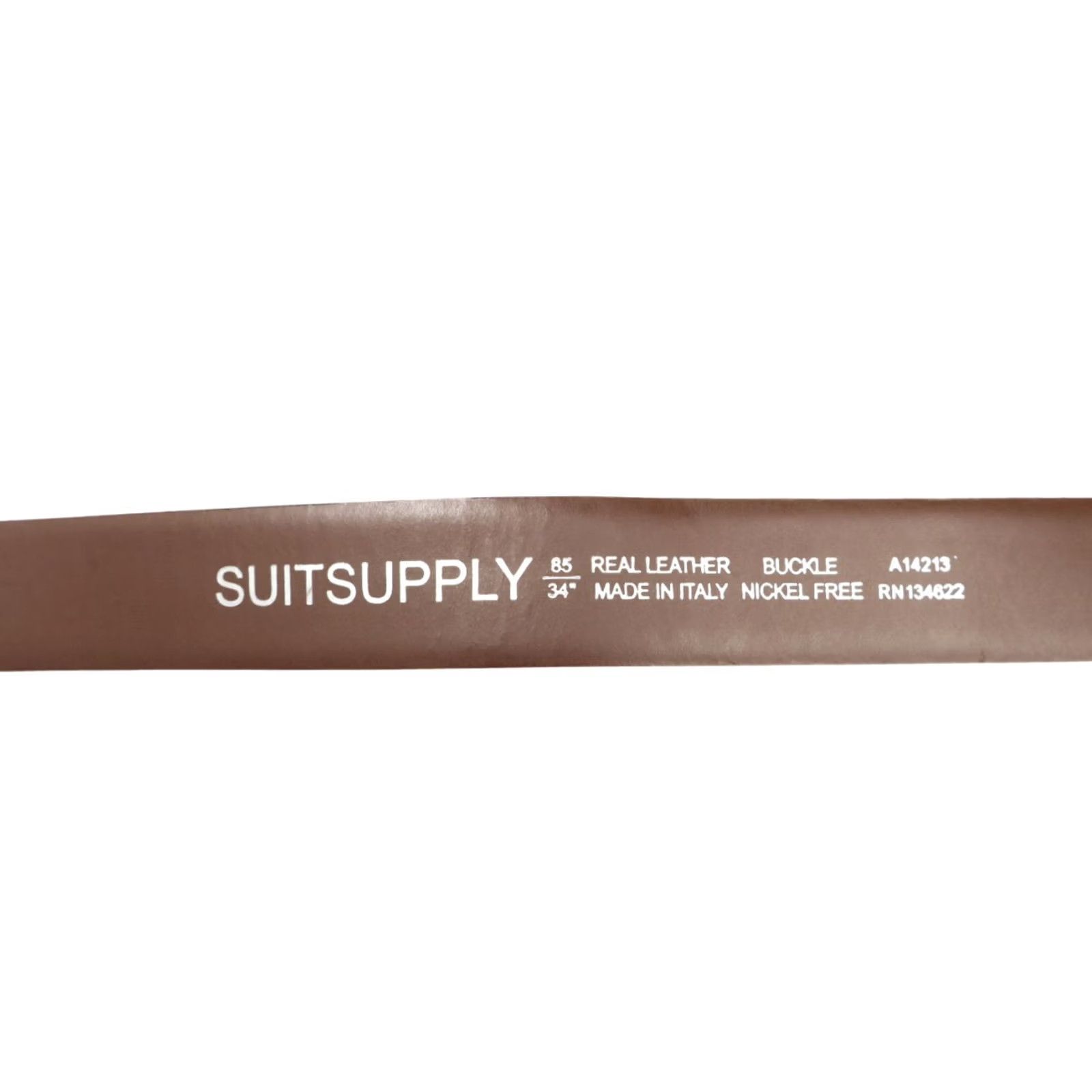 Suitsupply Suitsupply Belt Men’s 85/34 Genuine Leather Square Buckle Adjustable Textured Belt Mens 85/34 Brown Leather Size ONE SIZE - 5 Thumbnail