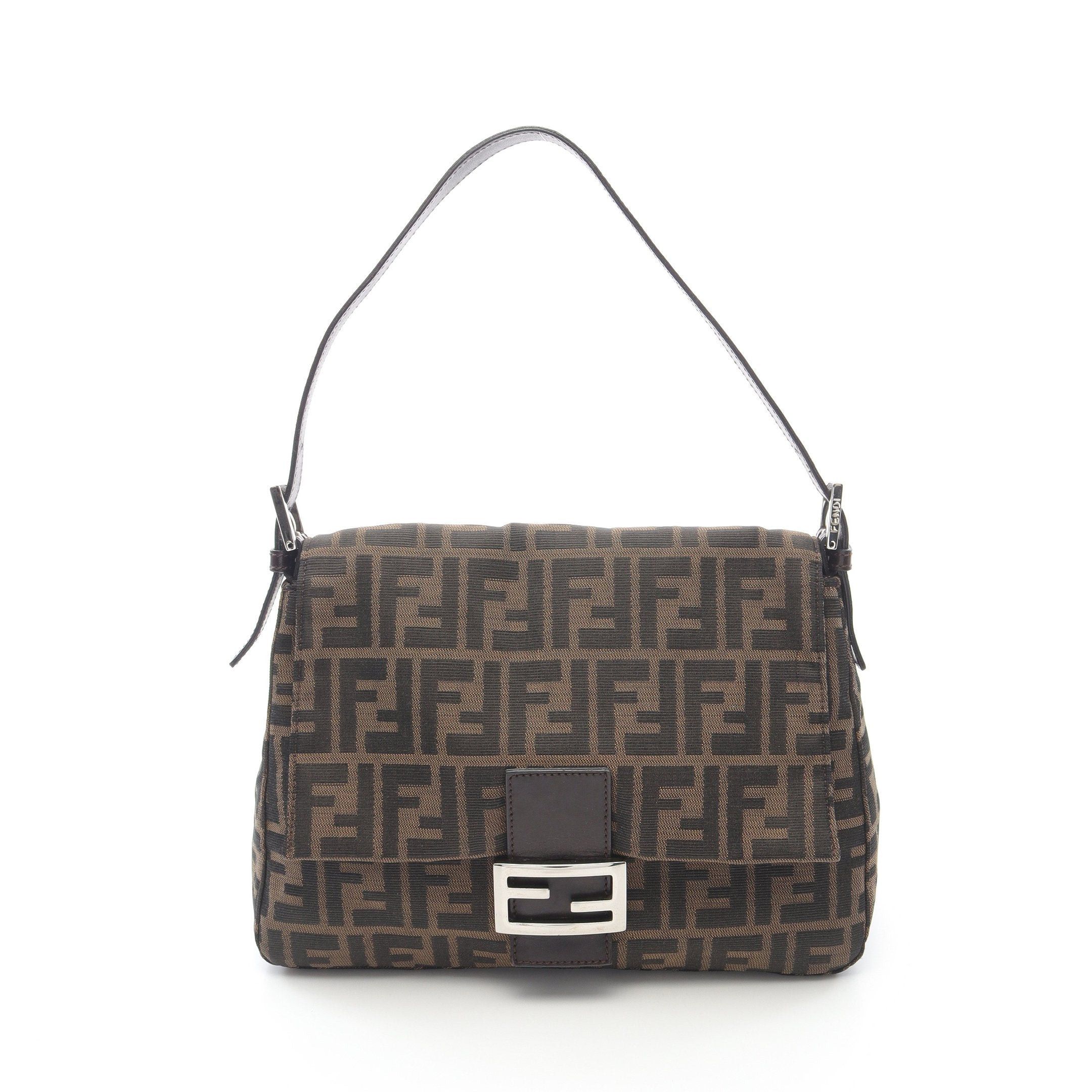 Fendi Fendi Mamma Bucket One Shoulder Bag Canvas Leather Brown Dark Size ONE SIZE - 1 Thumbnail