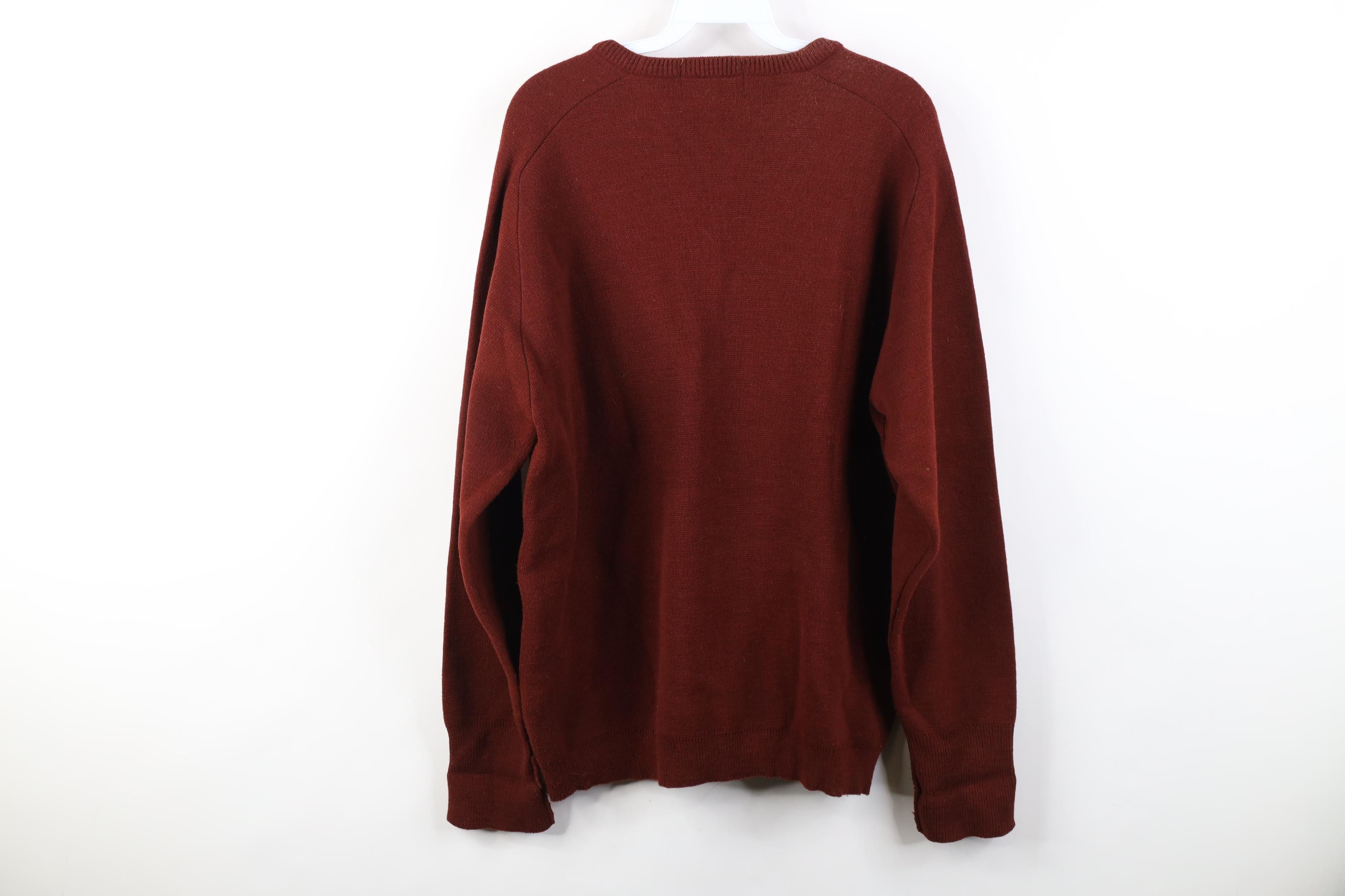 Vintage Vintage 70s Streetwear Blank Wool Blend Knit V-Neck Sweater Size US XL / EU 56 / 4 - 9 Thumbnail