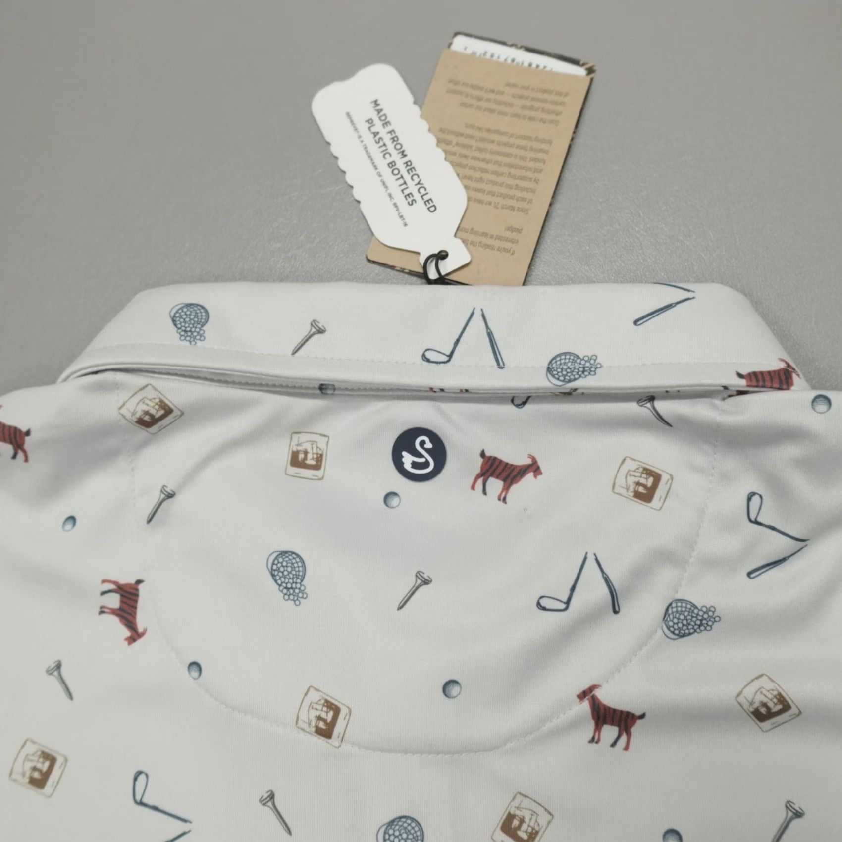 Vintage Swannies Golf Polo Shirt XL Gray Print Athletic S/S Men's Glacier Amendt Size US XL / EU 56 / 4 - 8 Thumbnail