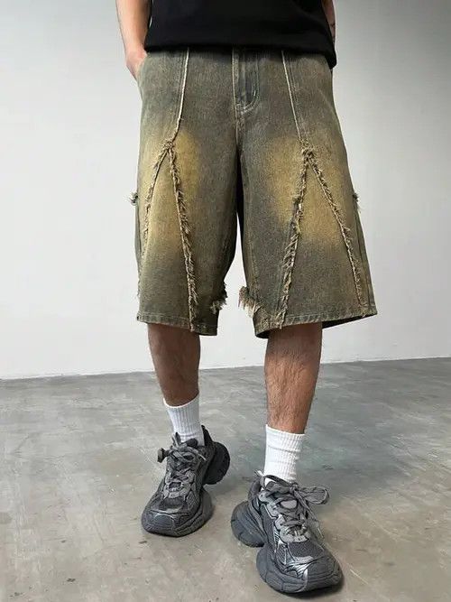 Jean Washed Y2k Shorts Jorts Opium Denim Size US 34 / EU 50 - 2 Thumbnail