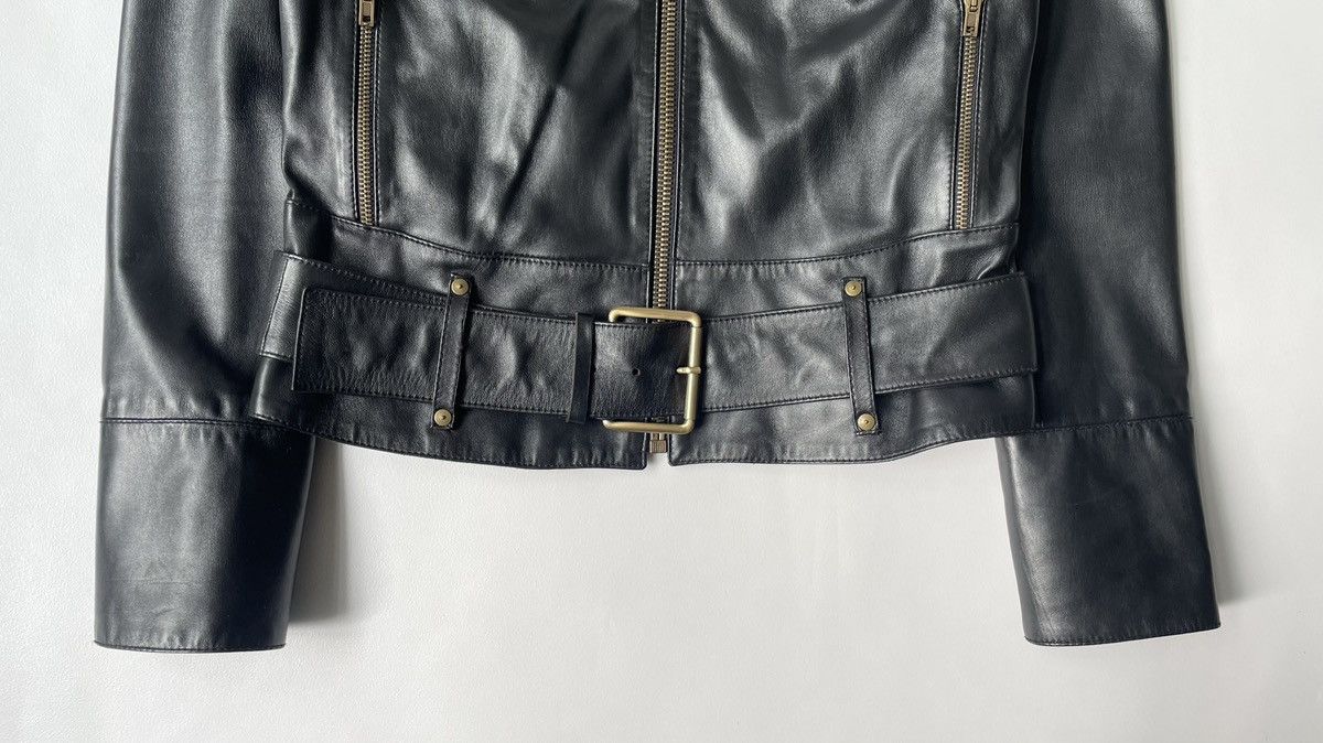 Miu Miu Mid 2000s Black Leather Moto Jacket Size S / US 4 / IT 40 - 8 Thumbnail