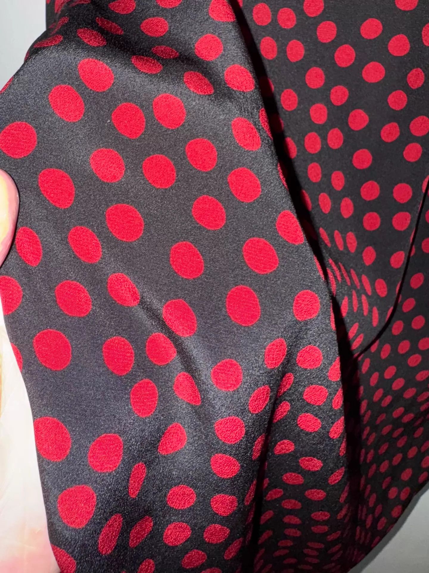 Saint Laurent Paris SLP 19FW Silk Black Red Polka Dot Polo Shirt 37 xs Size US XS / EU 42 / 0 - 5 Thumbnail