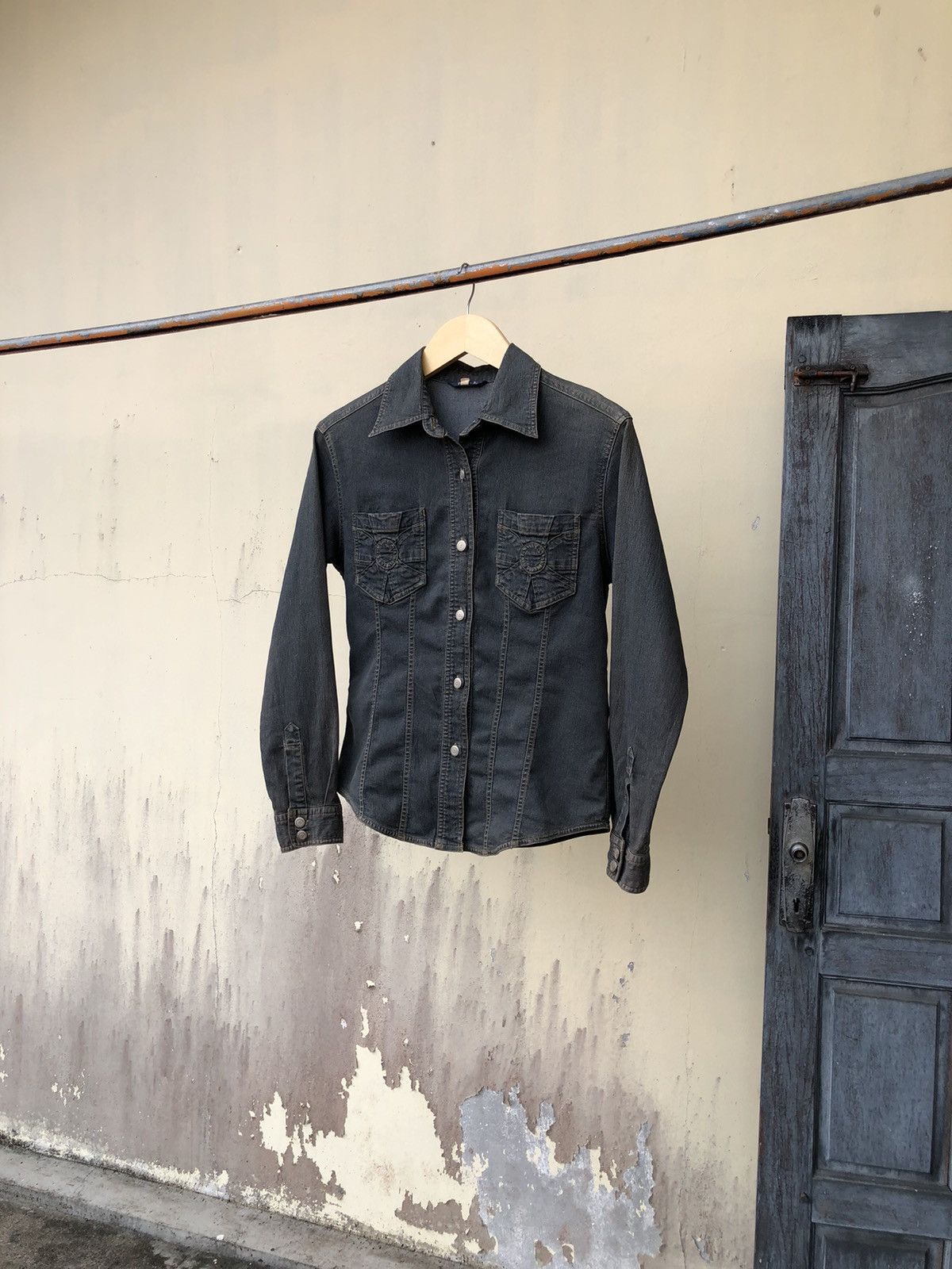 Vintage Flash Stretch Button Faded Distressed Japanese Babes Style Size M / US 6-8 / IT 42-44 - 18 Thumbnail