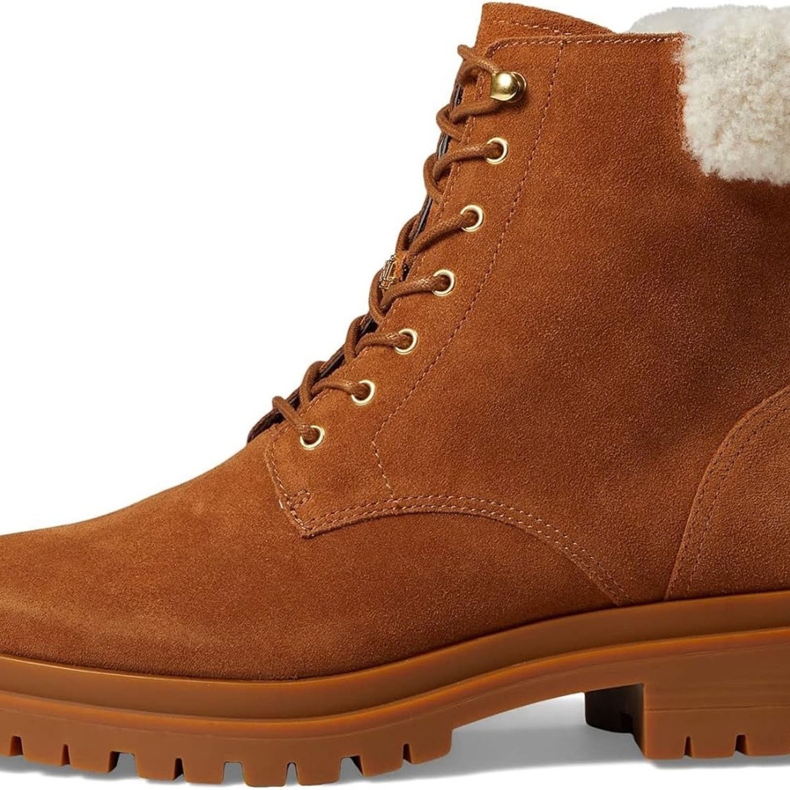 Ralph Lauren Ralph Lauren Tan Lace Up Boots with Suede Texture Size US 7 / IT 37 - 3 Thumbnail