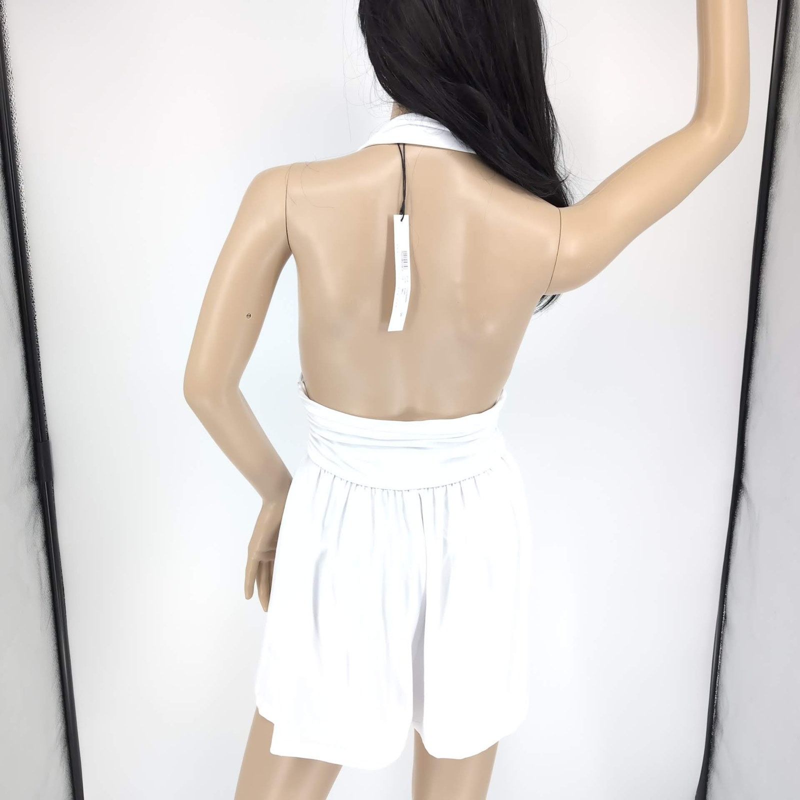 Susana Monaco Susana Monaco NWT White Cowl Neck Halter Romper -Size Small Size 28" / US 6 / IT 42 - 3 Thumbnail
