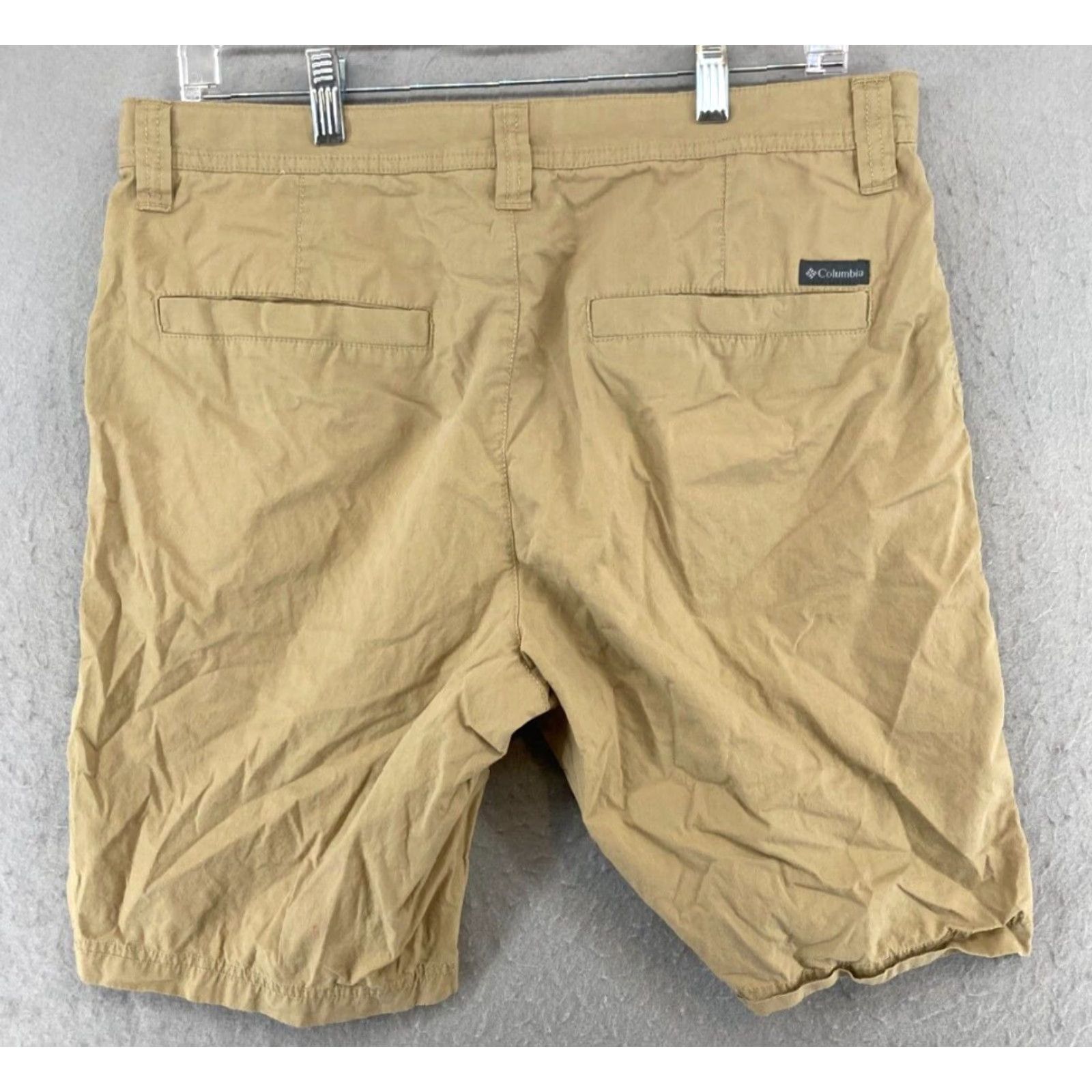 Vintage Columbia Mens Shorts 32 Khaki Outdoor Chino Cotton Beach Casual Regular Beige - 32” Inseam 8" Zip Front Pockets Mens Size US 32 / EU 48 - 6 Thumbnail