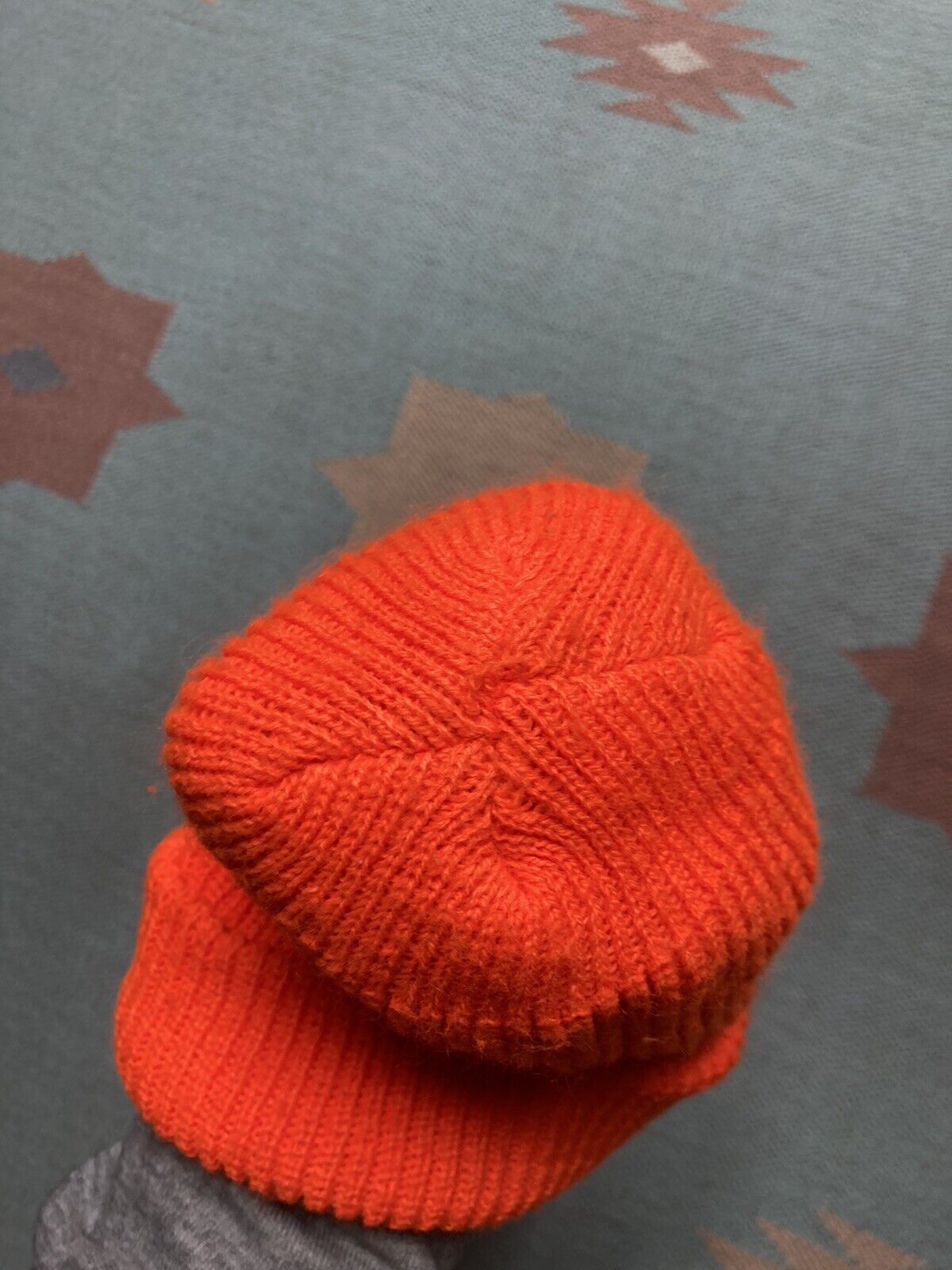 Scully × Vintage VTG knit beanie skull cap blaze orange hi vis neon hunting Size ONE SIZE - 4 Thumbnail