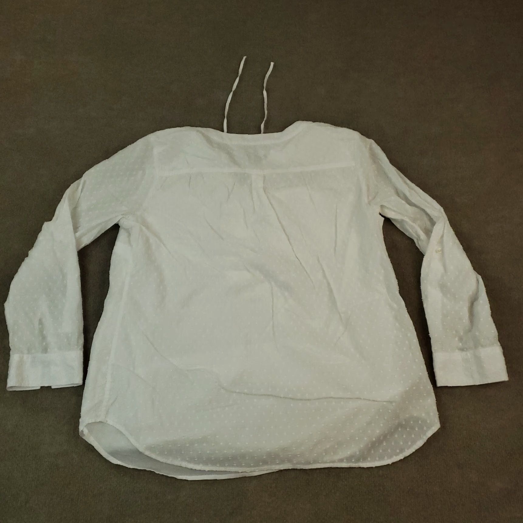 Talbots Talbots White Dots Blouse Womens XL Long Sleeve Lace Up Chiffon Size XL / US 12-14 / IT 48-50 - 7 Thumbnail