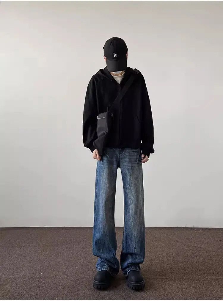 Japanese Brand Retro washed straight leg jeans Size US 32 / EU 48 - 4 Thumbnail