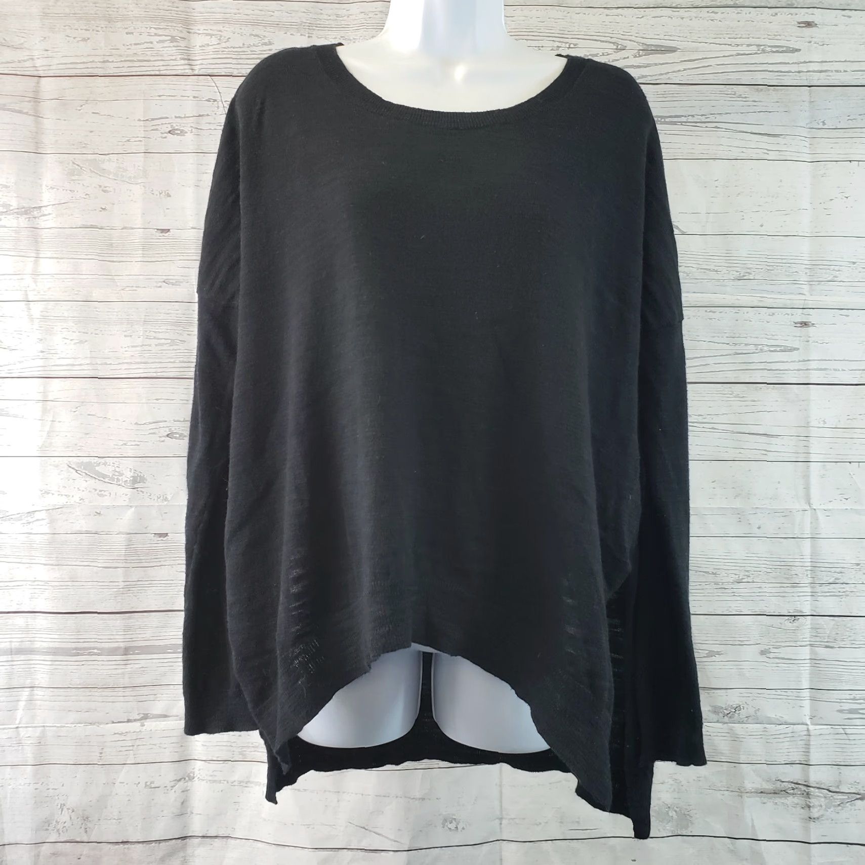 Vintage Moth Womens Long Sleeve Knit Top Pullover Oversized Black Small Shirt Womens MOTH Black 90s? Size S / US 4 / IT 40 - 2 Thumbnail