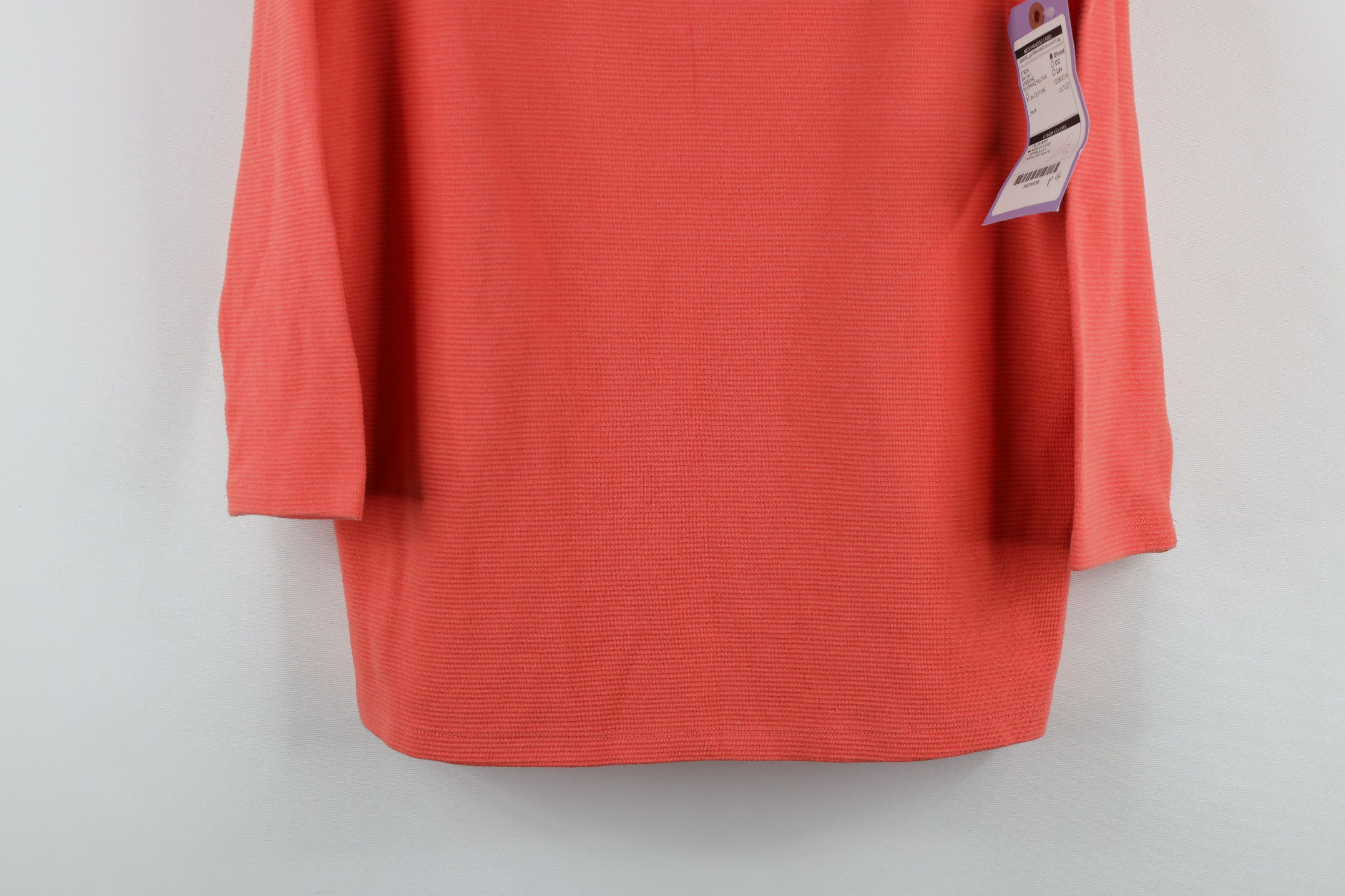 Gap × Vintage New Sample Gap Textured Ribbed Knit 3/4 Sleeve T-Shirt Size S / US 4 / IT 40 - 3 Thumbnail