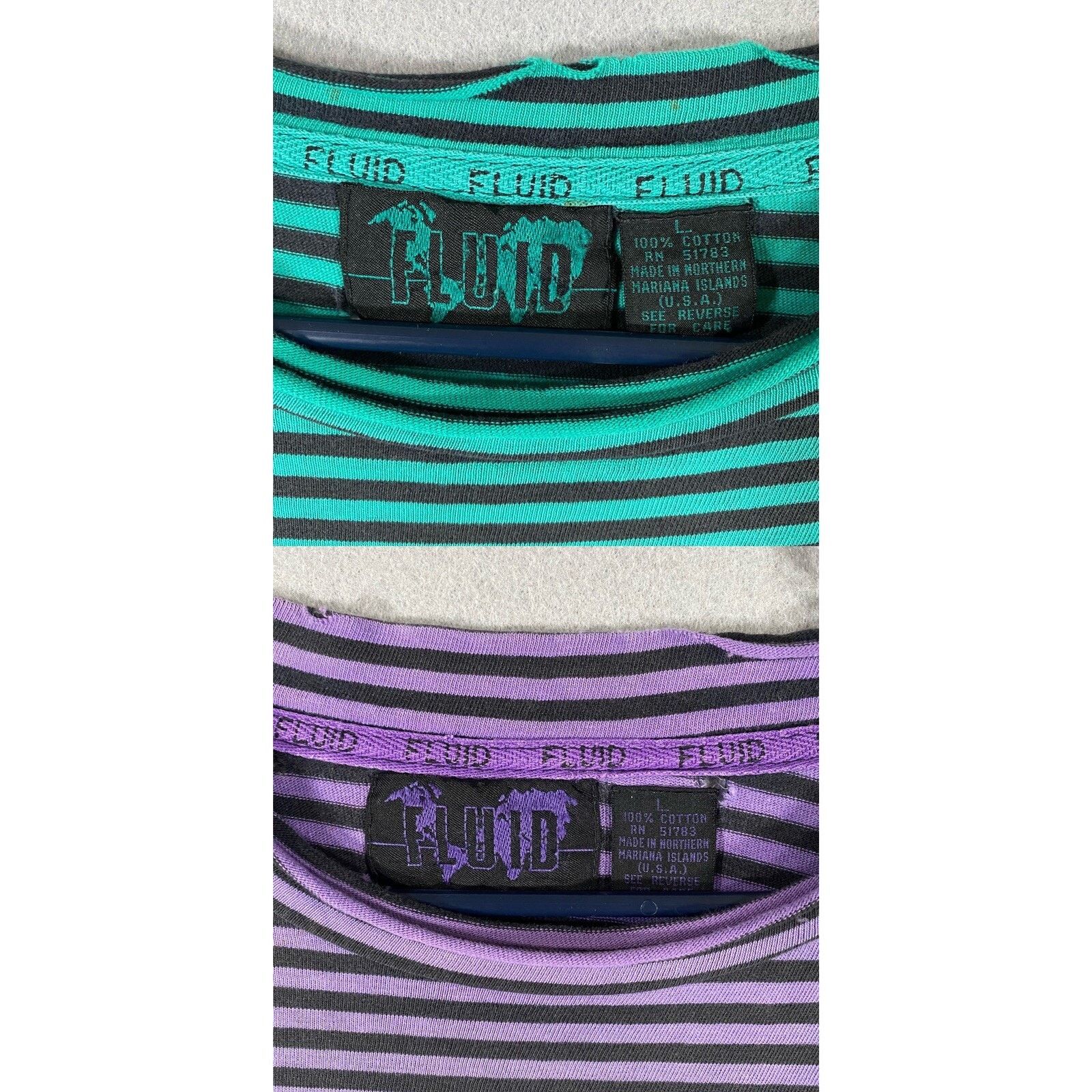 Other Vtg Fluid Sport Striped Distressed T Shirt USA Made Large Size US L / EU 52-54 / 3 - 6 Thumbnail