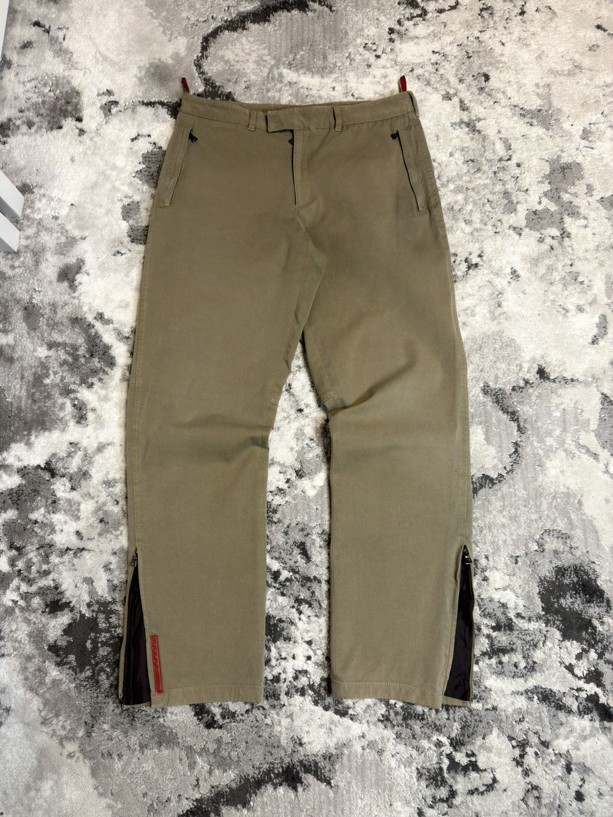 メンズ 176 PRADA SPORT Zip-Hem Pants Greige 48