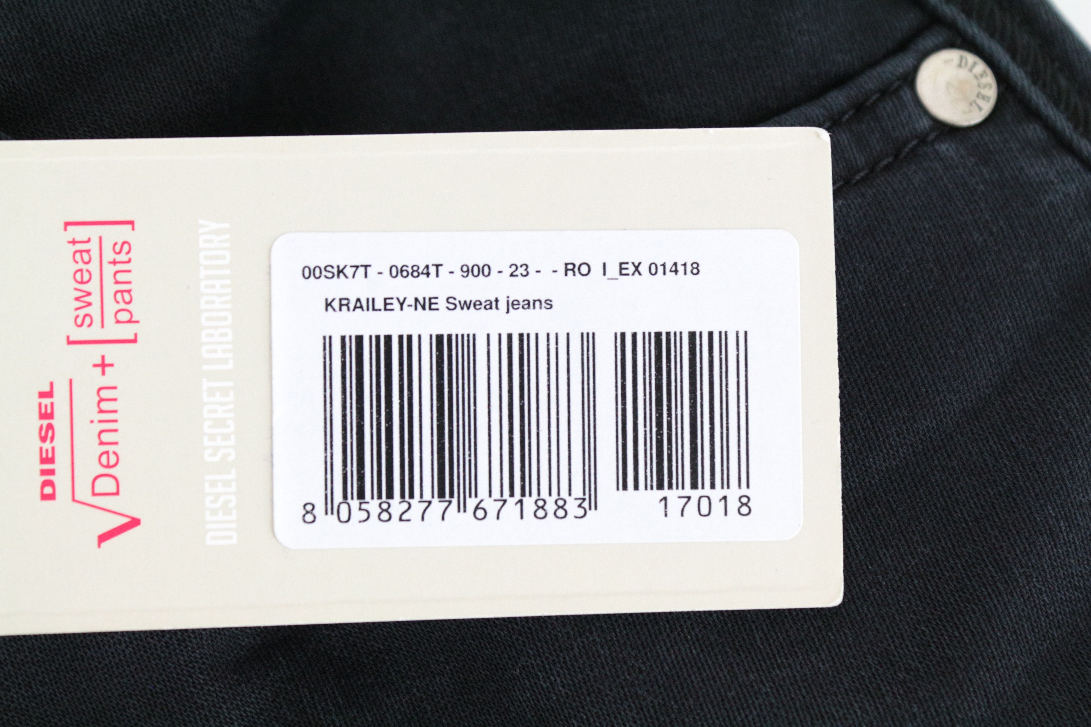 Diesel KRAILEY-NE 0684T W23 Black Boyfriend Jeans 64209 Size 23" - 9 Thumbnail
