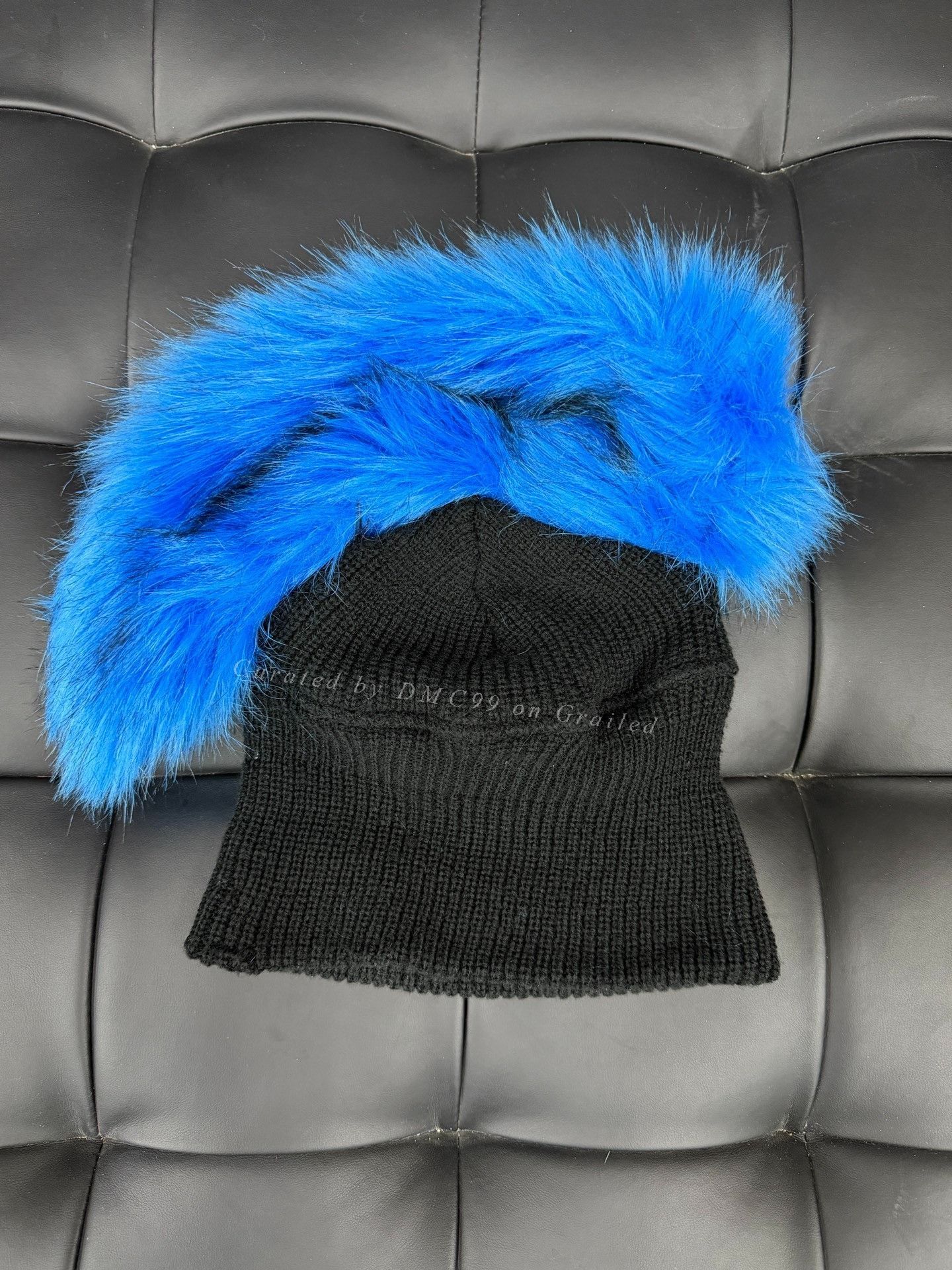 Diesel Diesel Blue Furry Mohawk Knit Hat Size ONE SIZE - 1 Thumbnail