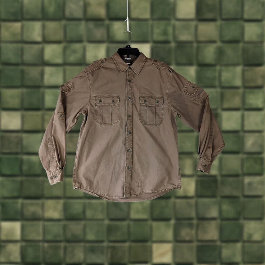 Old Navy VINTAGE Old Navy Shirt Mens L Brown Solid Long Sleeve Button-Up Pockets Vintage Fit Casual Workwear Mens Size US L / EU 52-54 / 3 - 1 Thumbnail