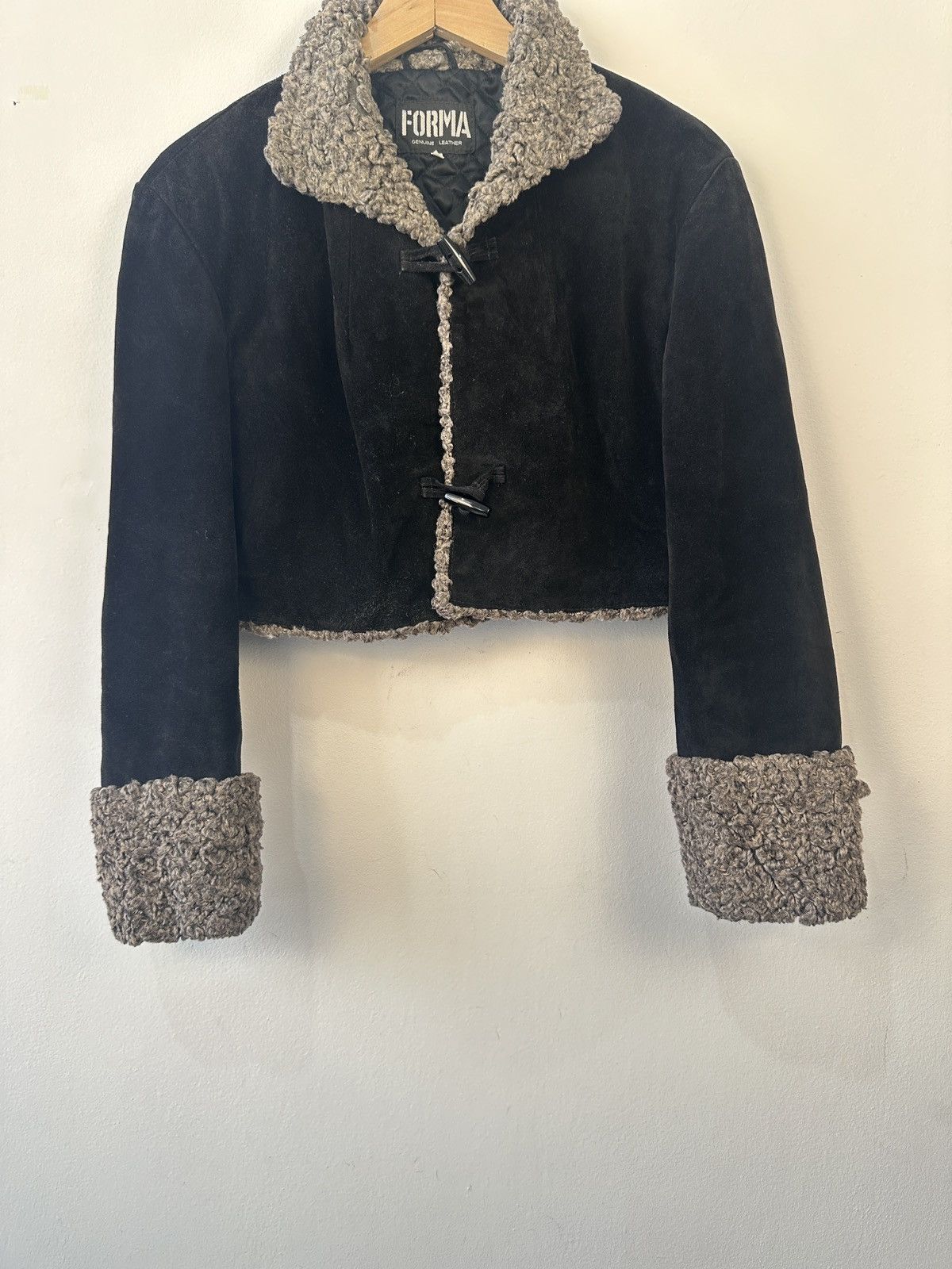 Other Vintage Genuine Leather Suede Cropped Jacket Black 10 Boho Size M / US 6-8 / IT 42-44 - 4 Thumbnail