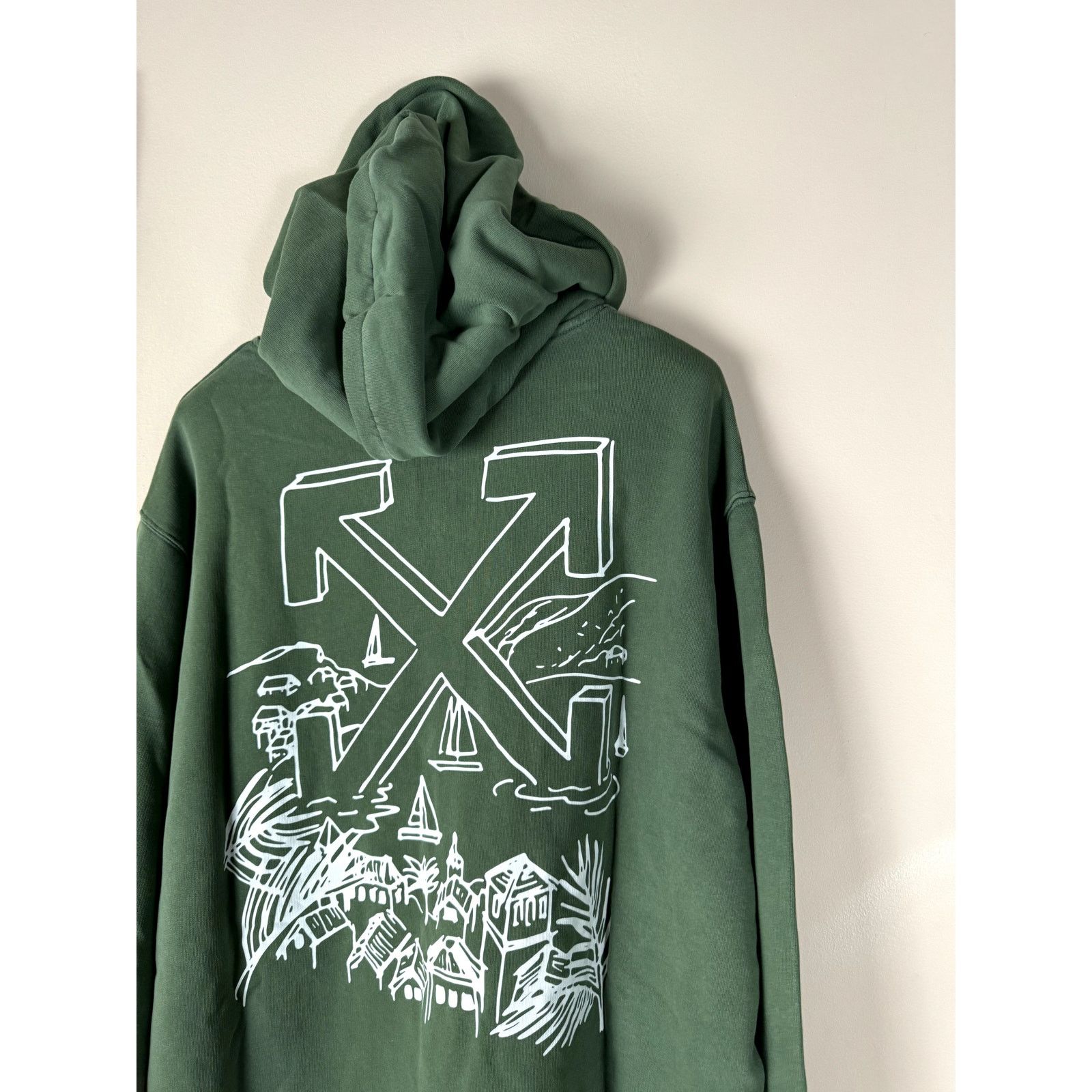 Off-White o1rshd1 SB Slim Arrow Hoodie in Green White Size US XXL / EU 58 / 5 - 16 Thumbnail