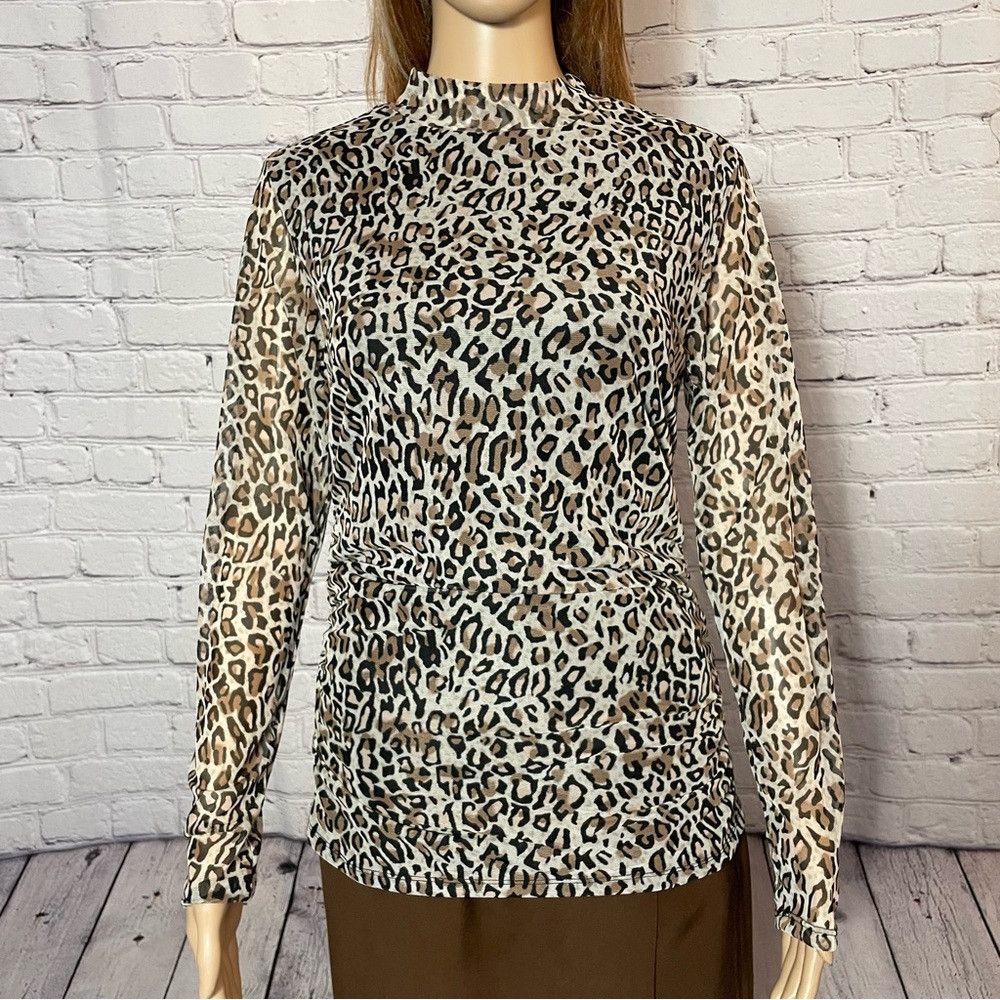 Adrianna Papell NWT New $69 Adrianna Papell Animal Print Turtleneck Mesh Lo Size L / US 10 / IT 46 - 9 Thumbnail