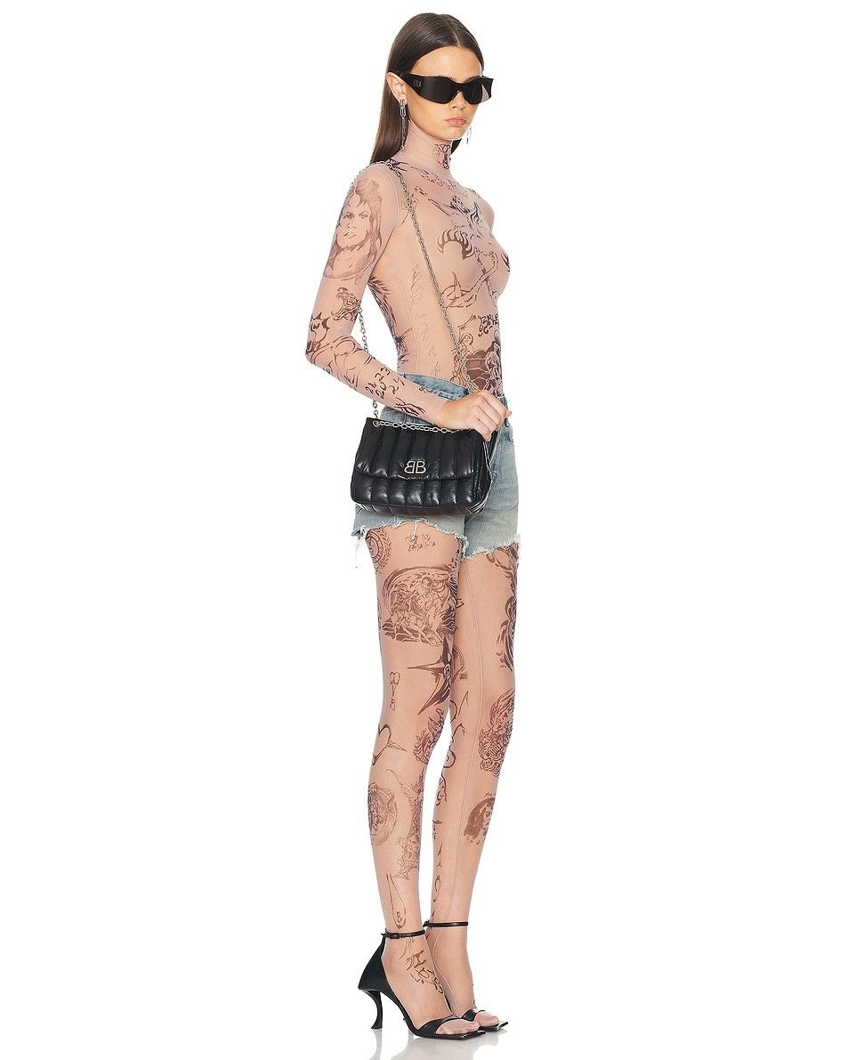 Balenciaga o1s1wg110825 Tat Long Sleeve Top in Light Beige Size M / US 6-8 / IT 42-44 - 3 Thumbnail