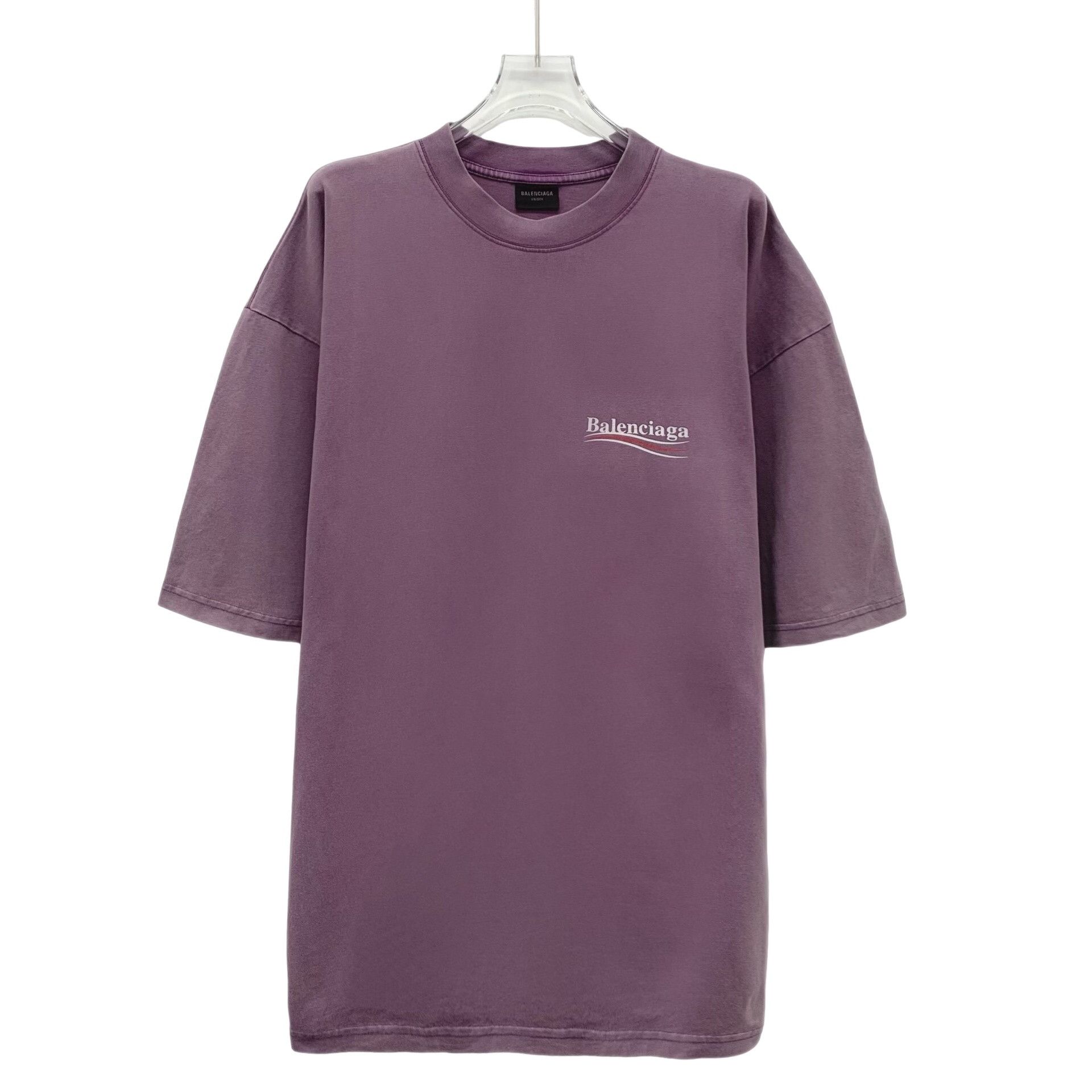 Balenciaga Balenciaga Purple Logo Print T-Shirt XL Size US XL / EU 56 / 4 - 1 Thumbnail