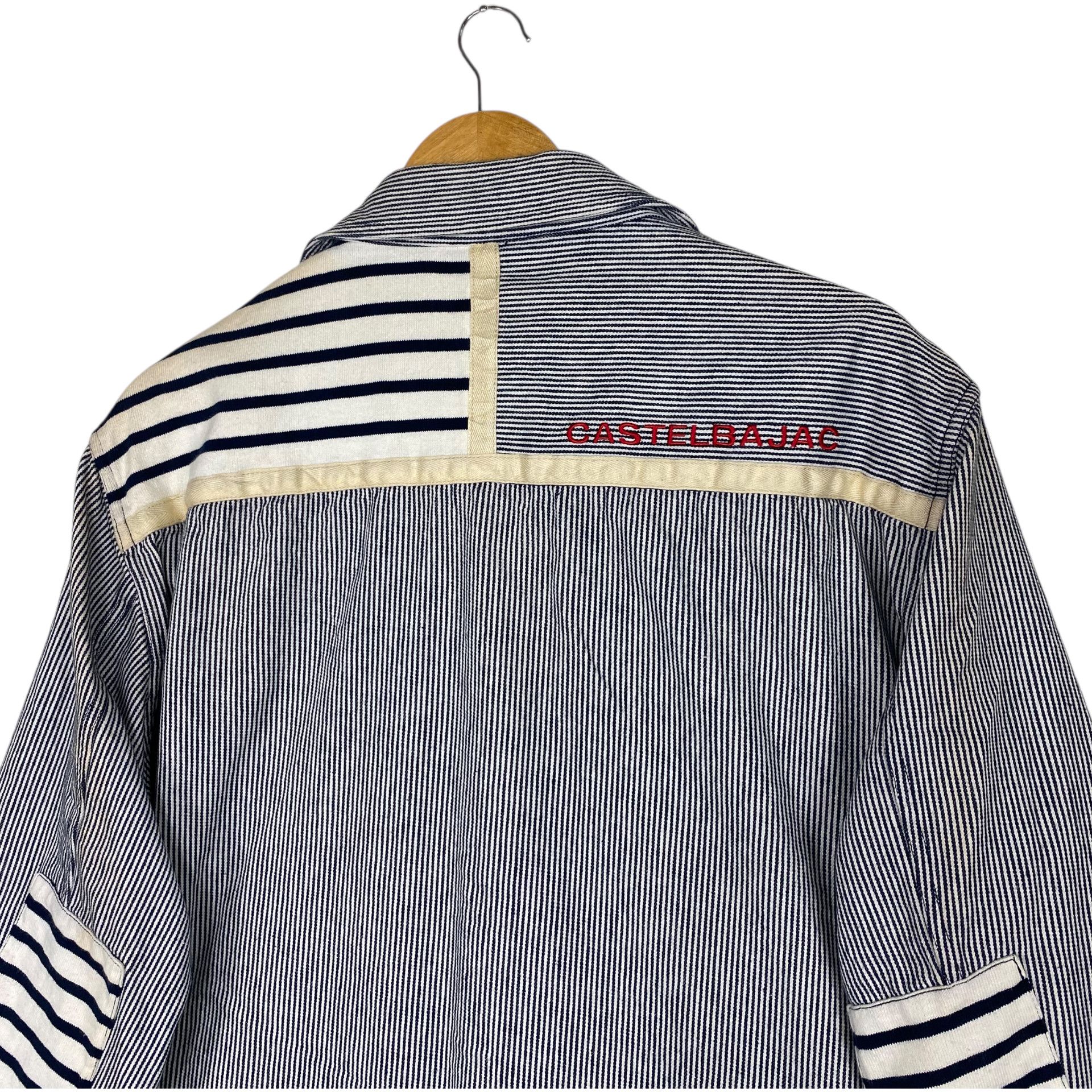 Jean Charles De Castelbajac 💥 CASTELBAJAC JEAN HICKORY STRIPED JACKET BUTTON Size US L / EU 52-54 / 3 - 9 Thumbnail