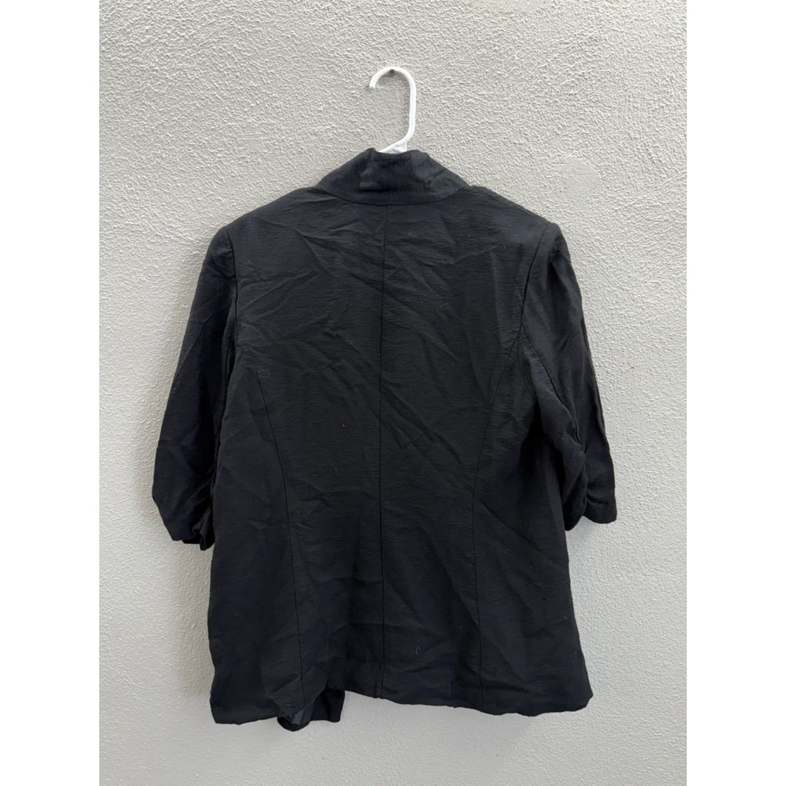 Vintage LC Lauren Conrad Blazer Size 16 Black 3/4 Sleeve Open Front Lined Womens Regular Jacket Size XXL / US 16-18 / IT 52-54 - 7 Thumbnail