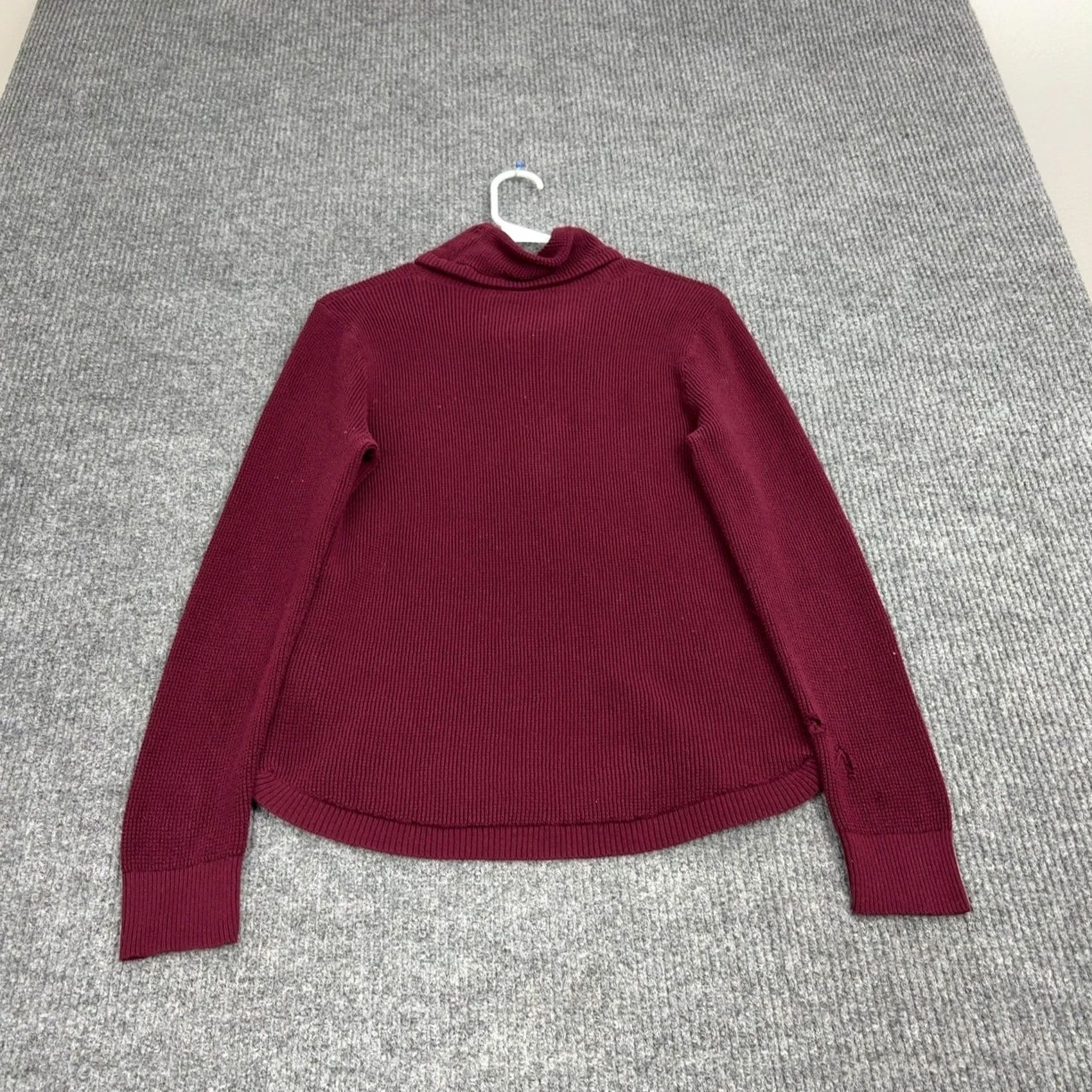 Ralph Lauren Lauren Ralph Lauren Sweater Womens L Burgundy Cotton Cowl Neck Knit Pullover Size L / US 10 / IT 46 - 7 Thumbnail