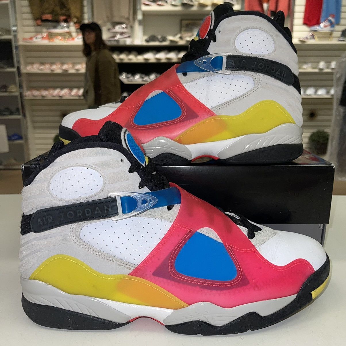 image of Air Jordan 8 Multi Color - Lightly Worn With Box Shoes, Men's (Size 11)