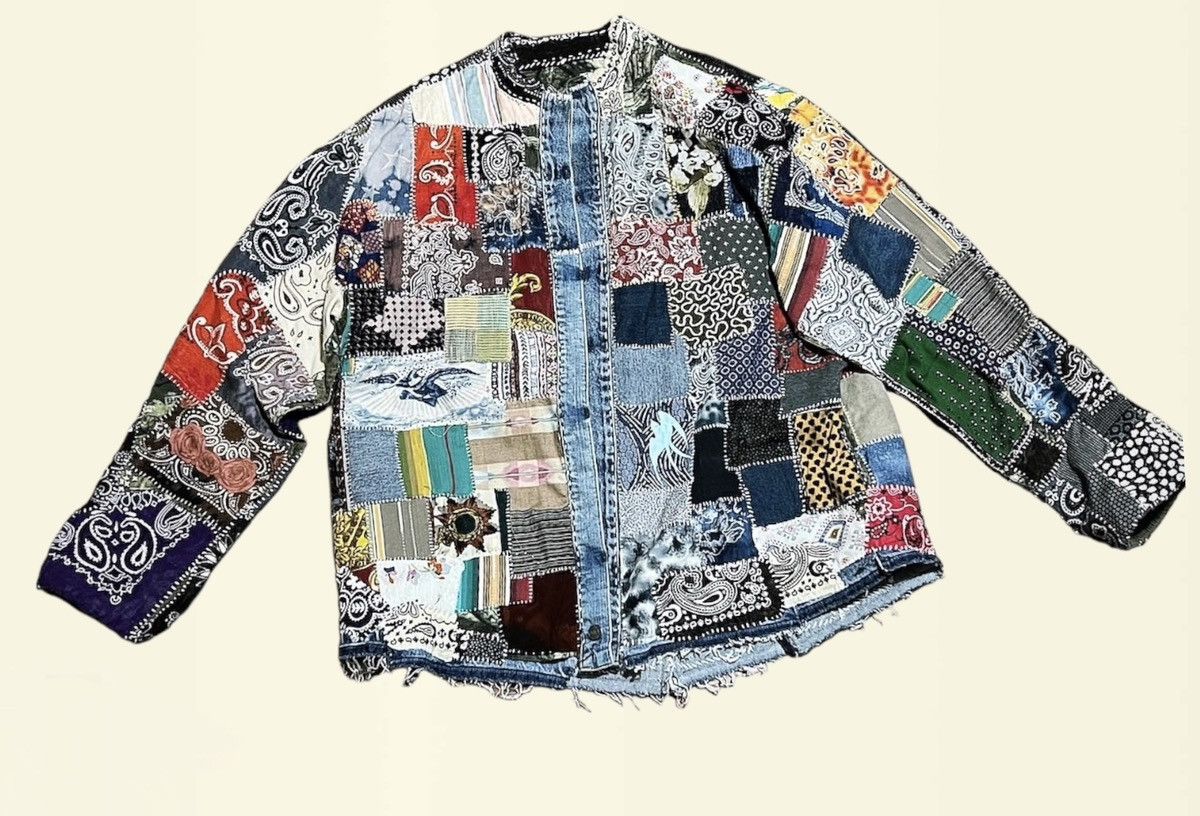 image of Kapital Inspired Denim Jacket, Men's (Size 2XL)