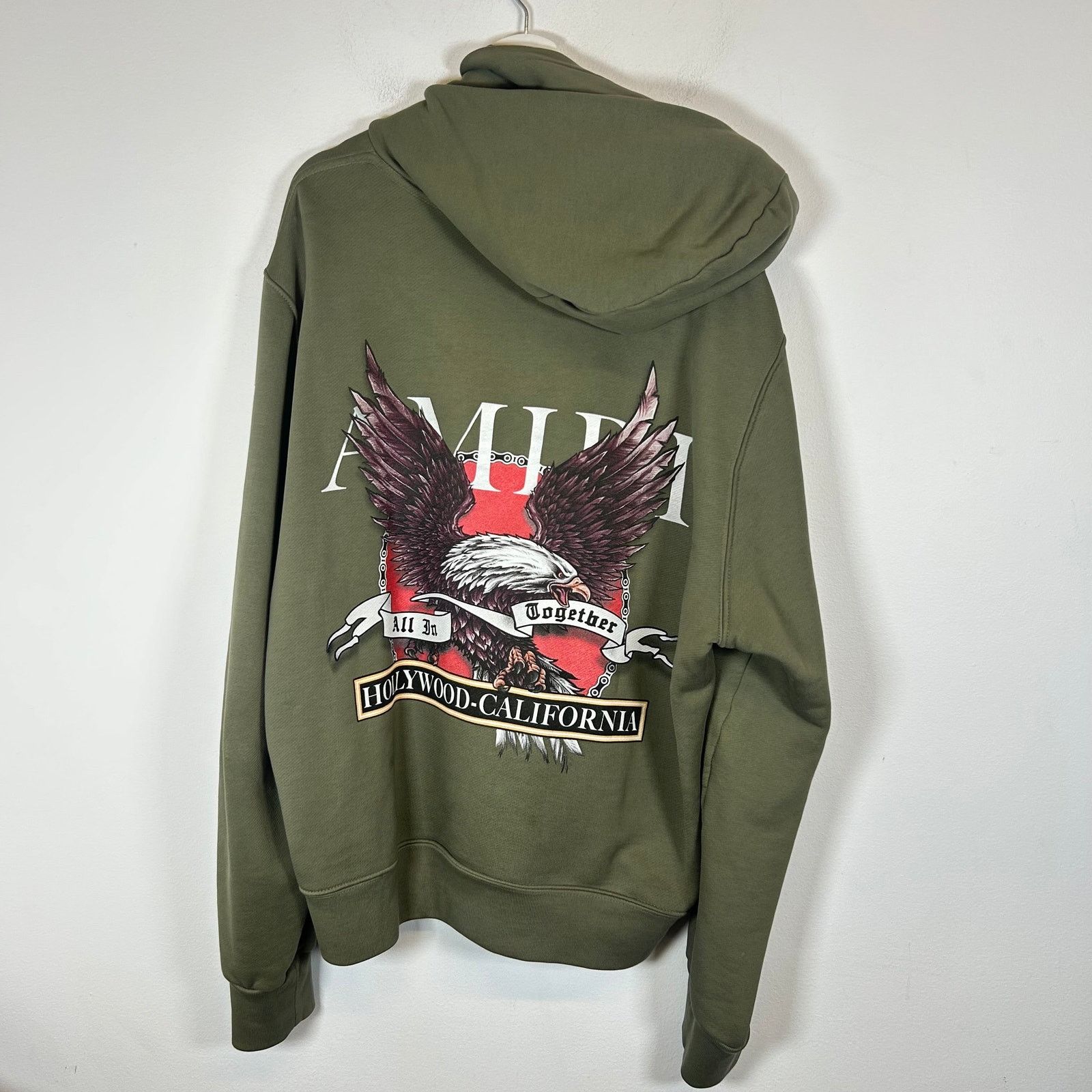 Amiri Amiri Olive Eagle Hollywood Hoodie Size XXL Size US XXL / EU 58 / 5 - 2 Thumbnail