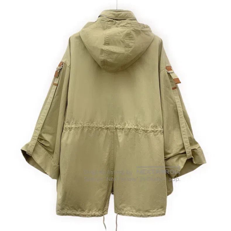 Loewe Loewe Brown Cotton Linen Hooded Zip-up Drawstring Long Sle Size XXS / US 00 / IT 34 - 2 Thumbnail