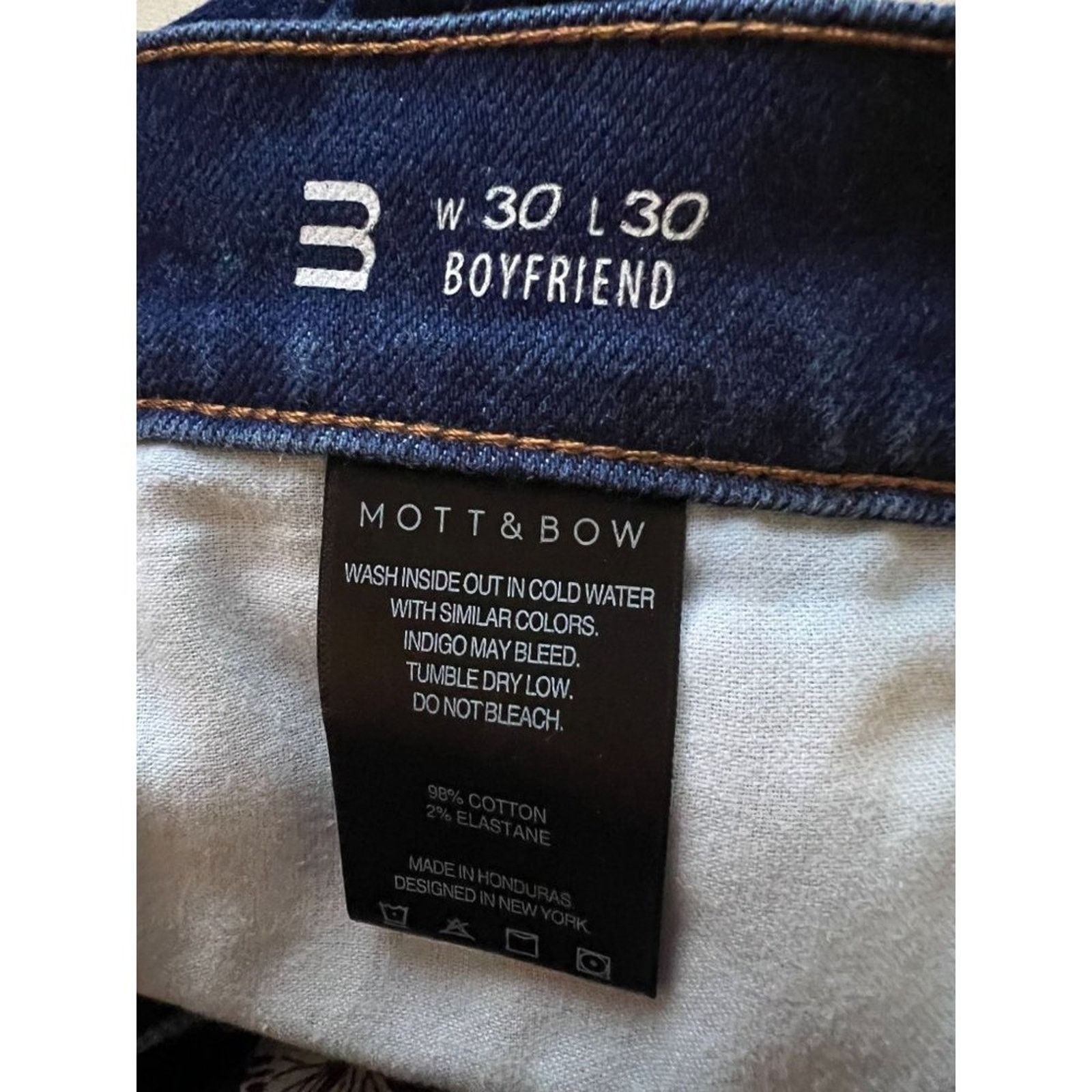 Mott & Bow Mott & Bow SLIM BOYFRIEND RIDGE JEANS Dark WAsh 30 Length 30 Size 30" / US 8 / IT 44 - 5 Thumbnail