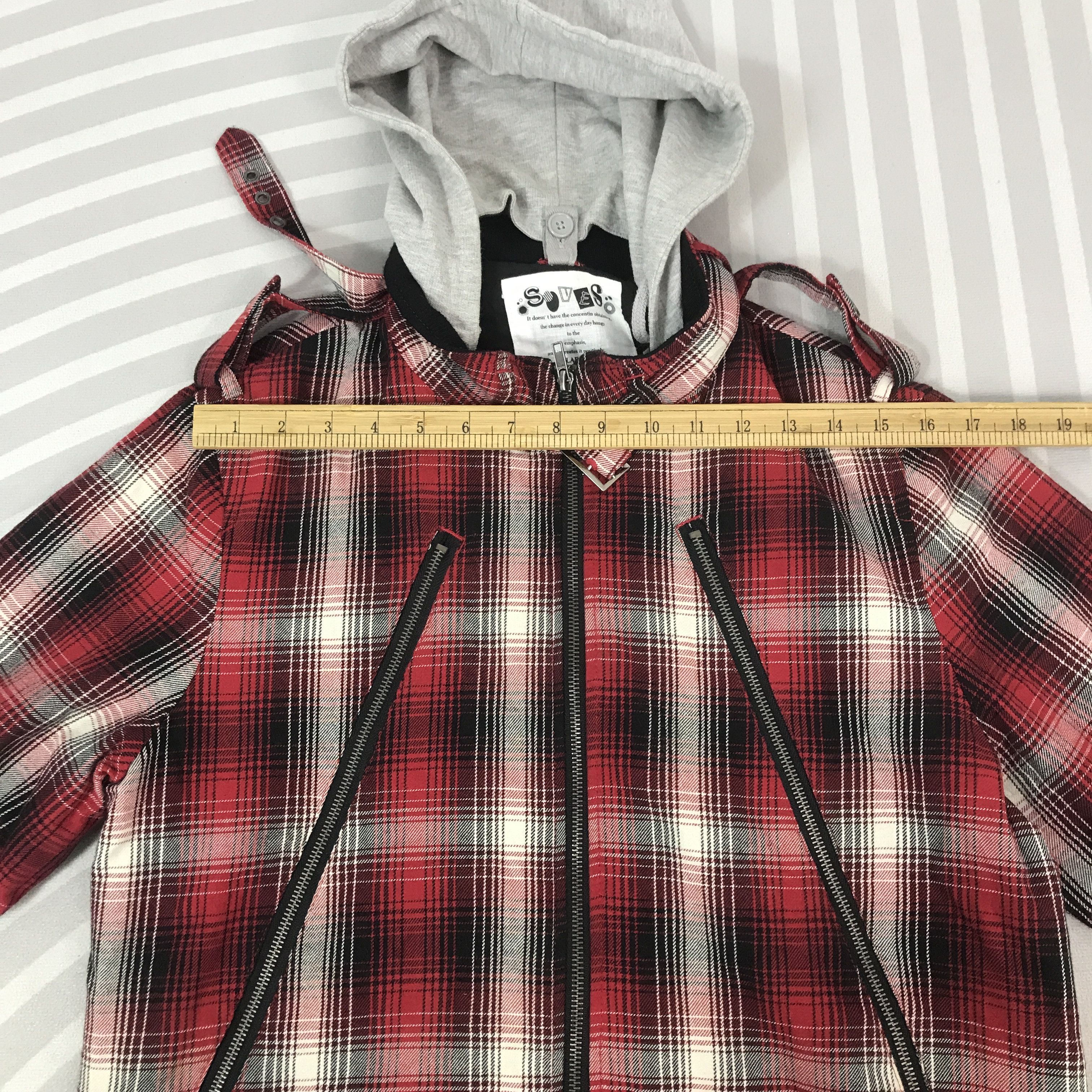 Japanese Brand Vintage Soves Punk Style tartan hoodie Jacket K62B17 Size US L / EU 52-54 / 3 - 5 Thumbnail