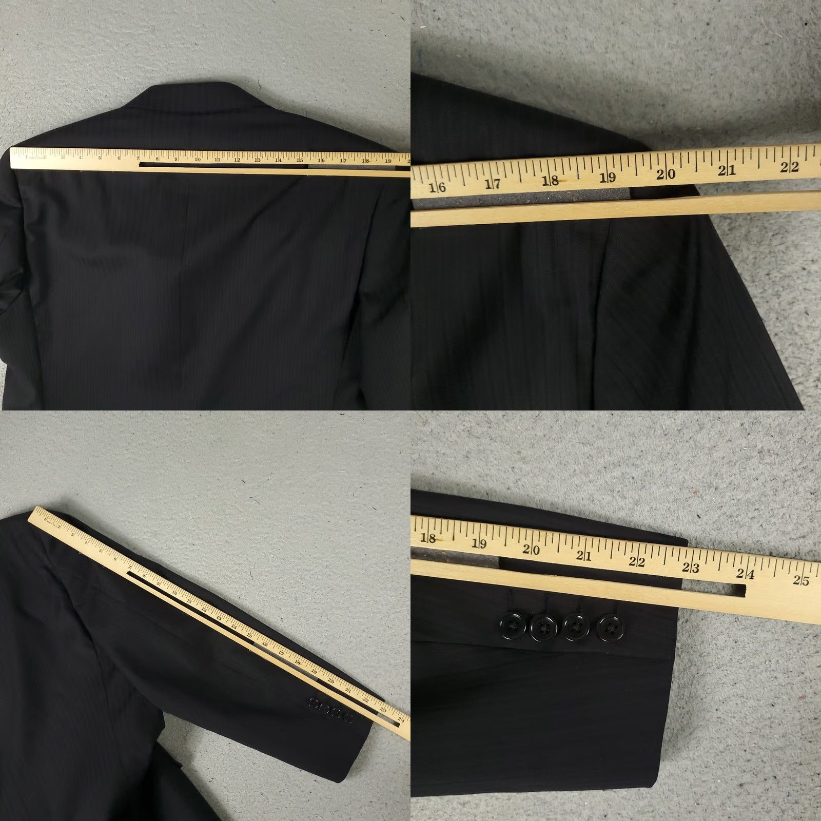 Canali Canali Blazer Mens Size 44 US 54/EU Black Wool Italy Sport Coat Jacket Size 44R - 8 Thumbnail