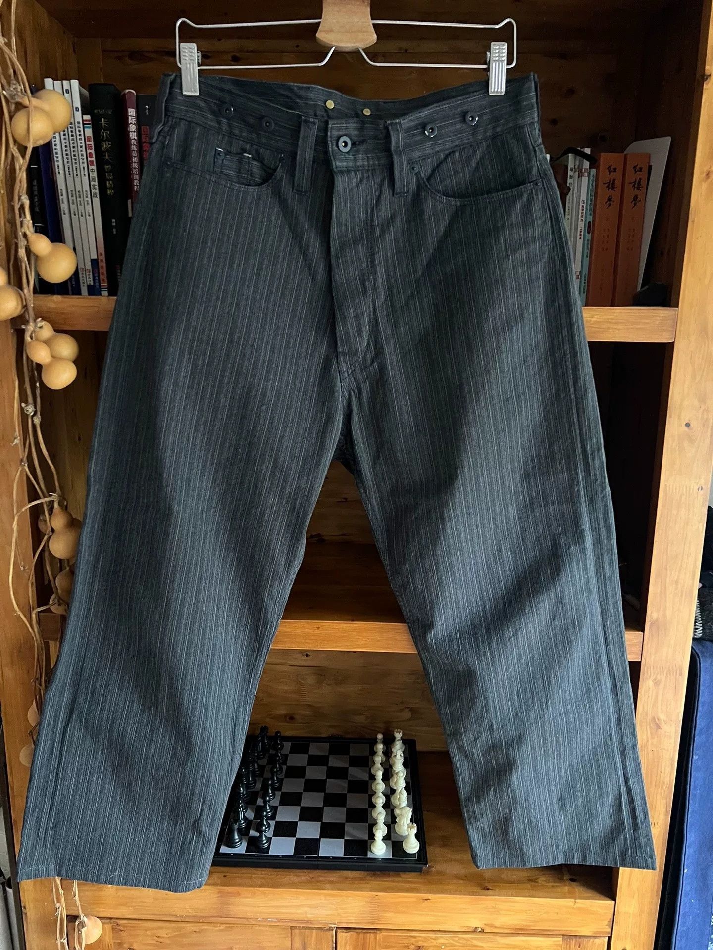 Nigel Cabourn Nigel Cabourn Vintage Stripe Suspender Pants Size US 26 / EU 42 - 1 Thumbnail