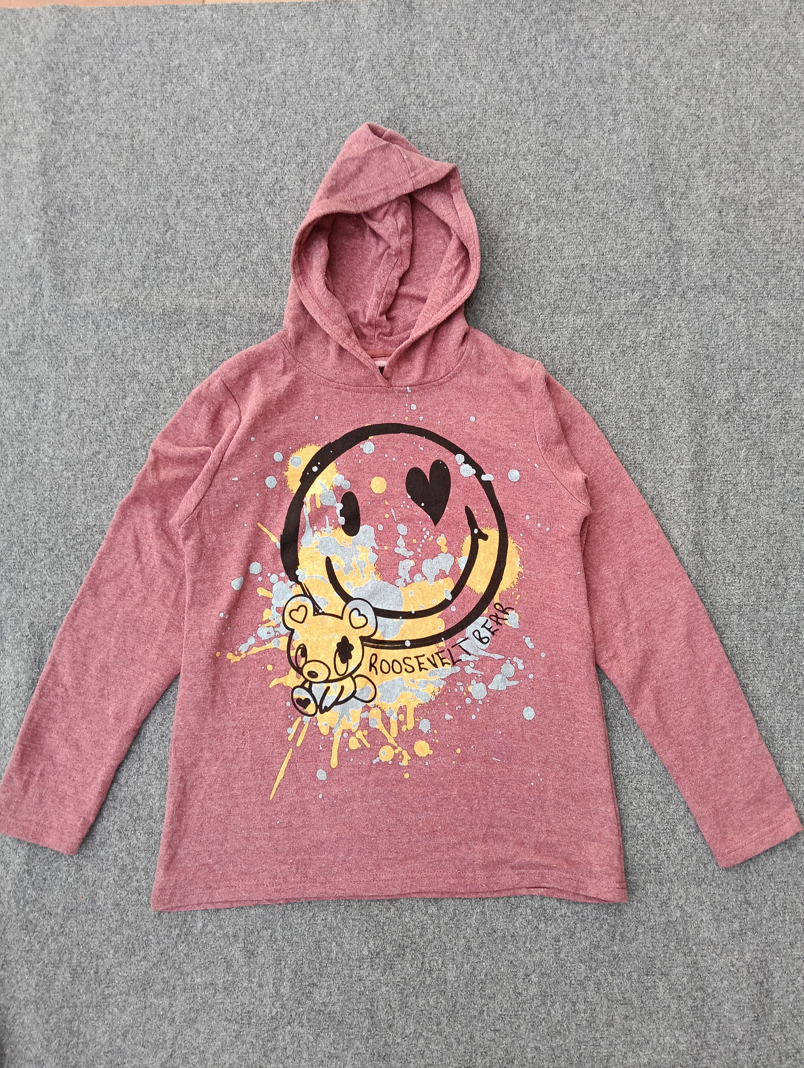 Japanese Brand Roosevelt Bear x Smiley Face Hoodie– for kids. Size US XXS / EU 40 - 1 Thumbnail