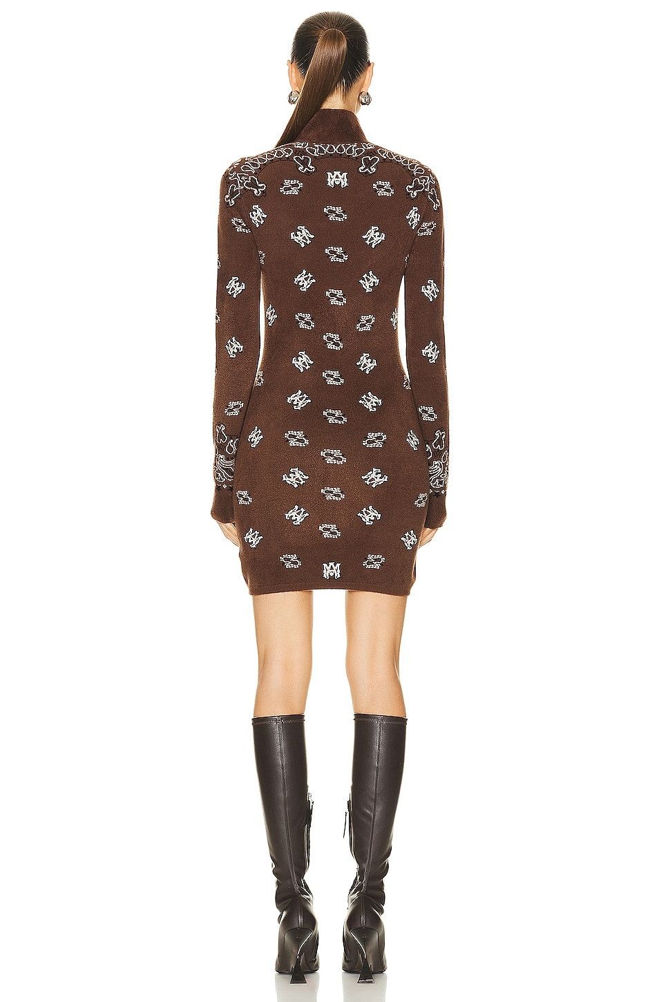 Amiri o1y0425 Mini Dress in Brown Size S / US 4 / IT 40 - 2 Thumbnail