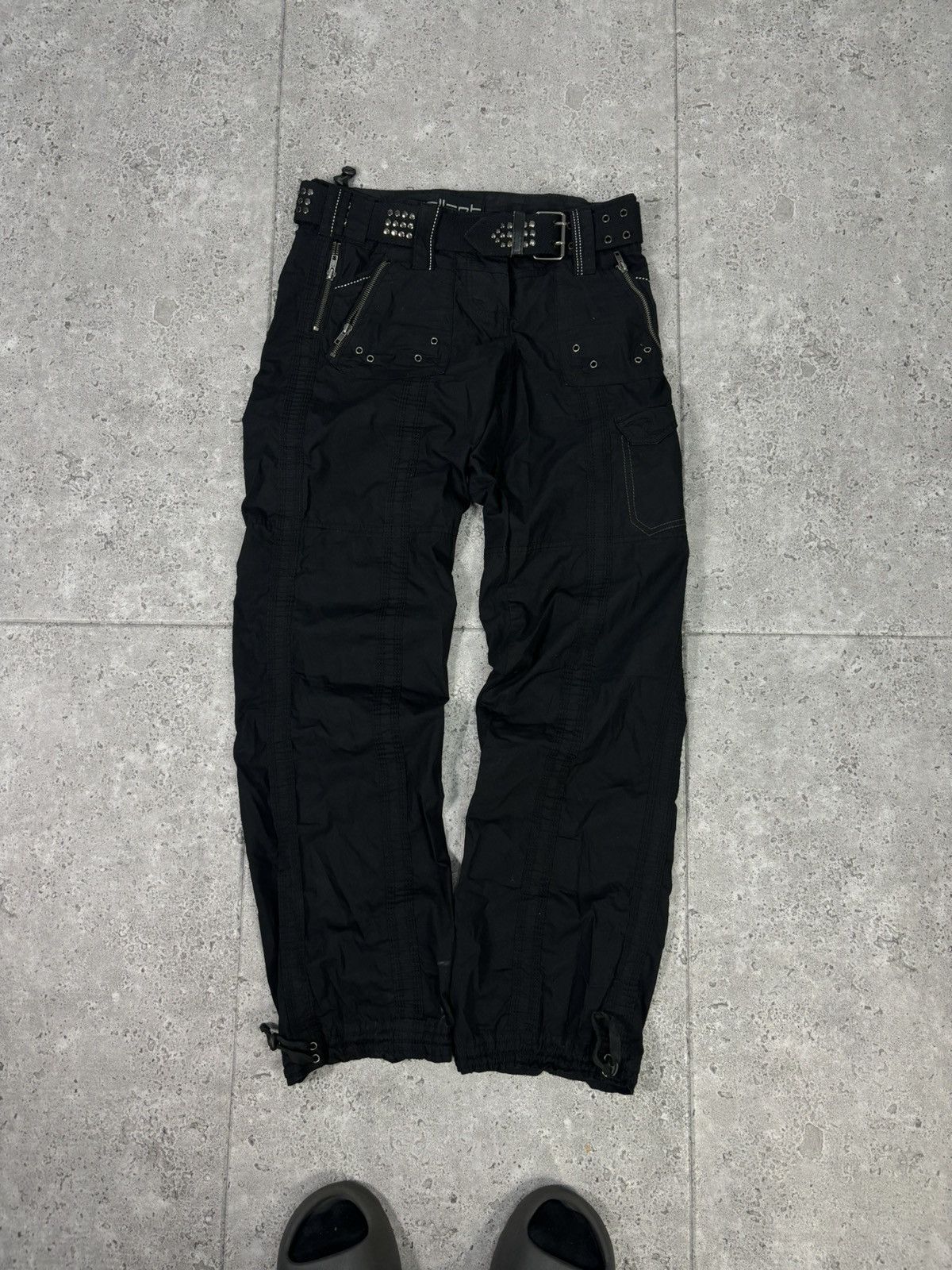 If Six Was Nine × Japanese Brand Japanese 00s Nylon Wideleg MultiPocket Pants Y2K Avant Garde Size US 32 / EU 48 - 3 Thumbnail