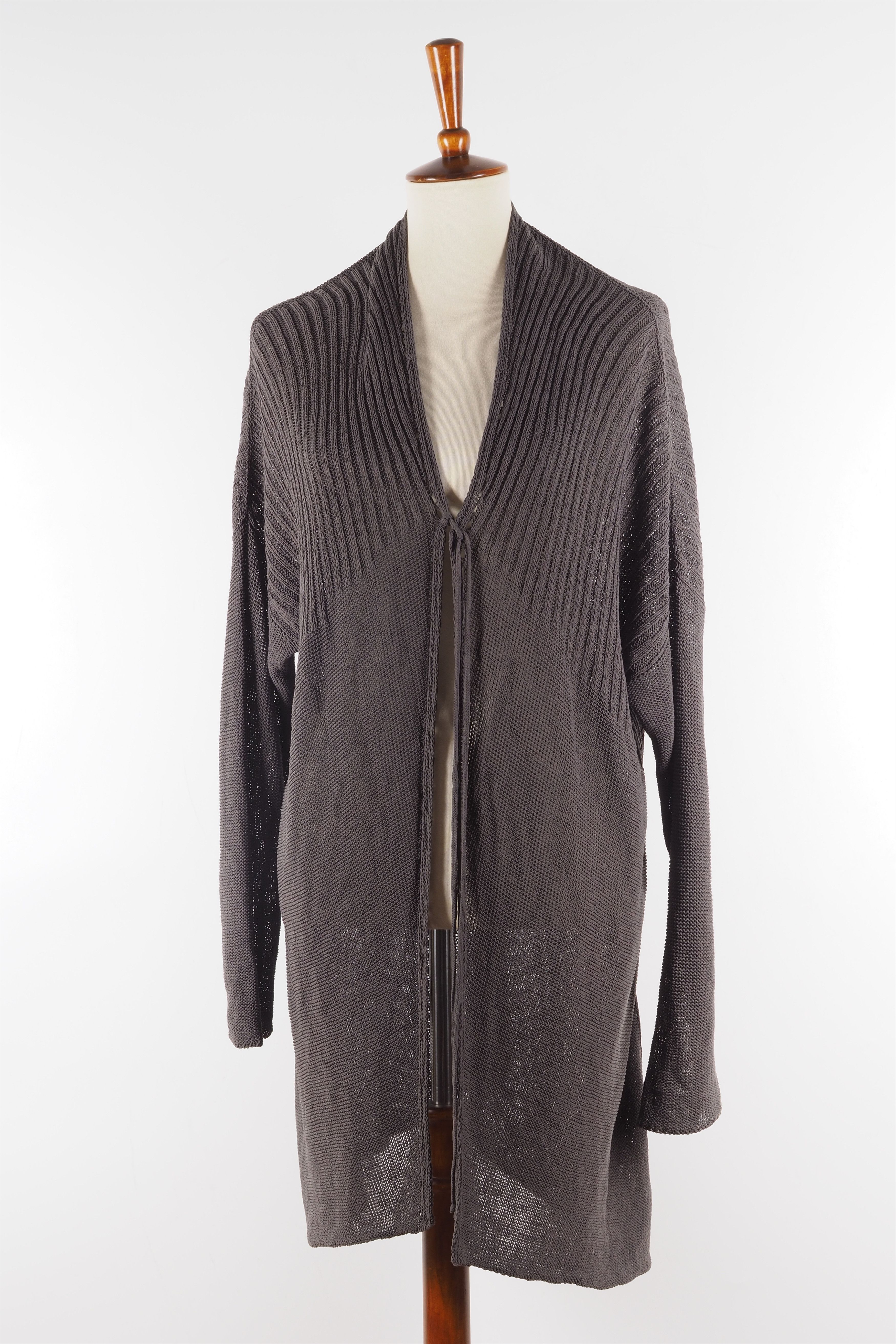 Sarah Pacini Vintage Dark Beige Long Cape Cardigan