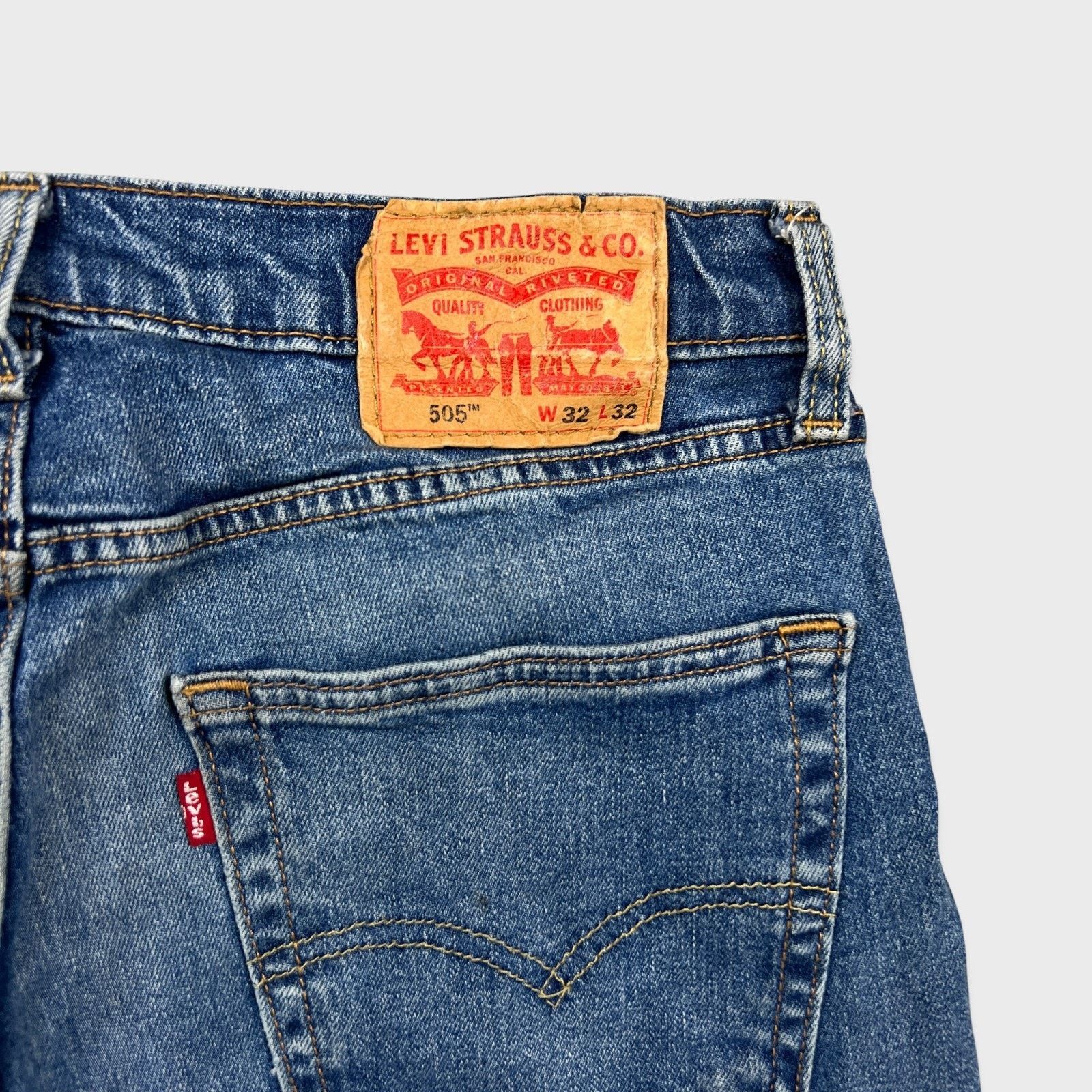 Levi's Levi's 505 Jeans Mens 32x32 Regular Fit Straight Leg Denim Size US 32 / EU 48 - 8 Thumbnail