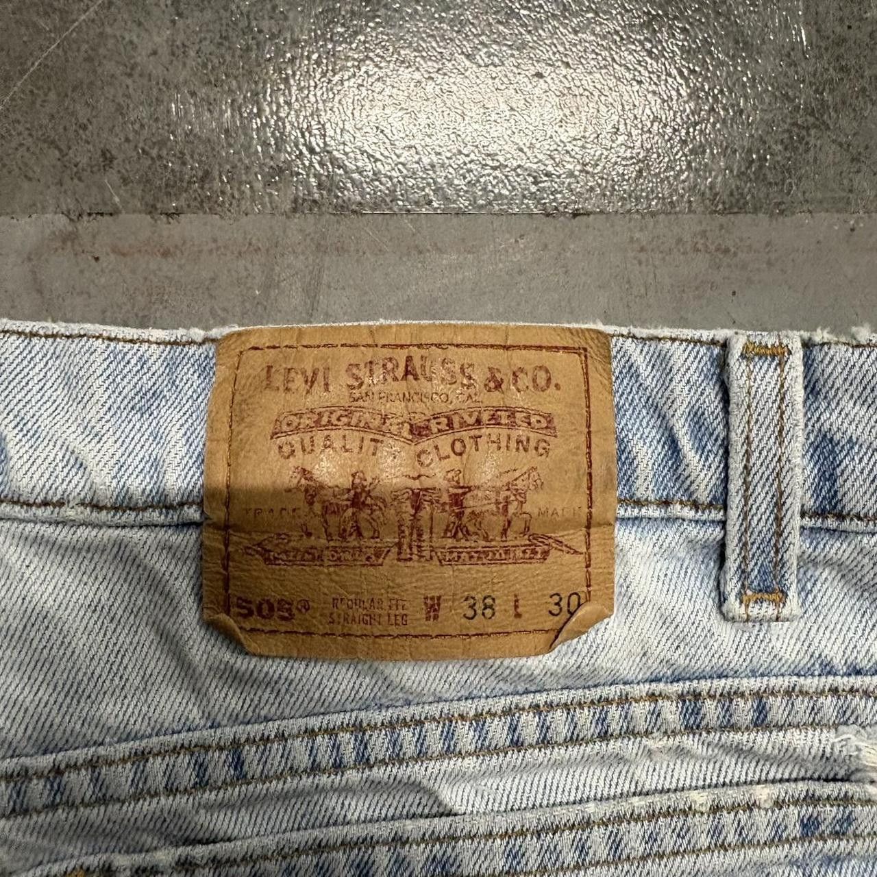 Japanese Brand × Vintage Crazy Vintage Y2K/2000s Grunge Light Wash Distressed Denim Jeans! Size US 38 / EU 54 - 8 Thumbnail