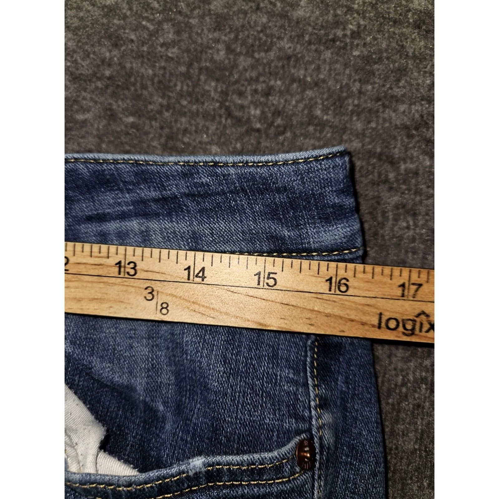 Vintage American Eagle Jeans Mens 32x32 Slim Straight Blue Extreme Flex 4 Denim Stretch Comfort Pockets 5-Pocket Logo Size US 32 / EU 48 - 5 Thumbnail