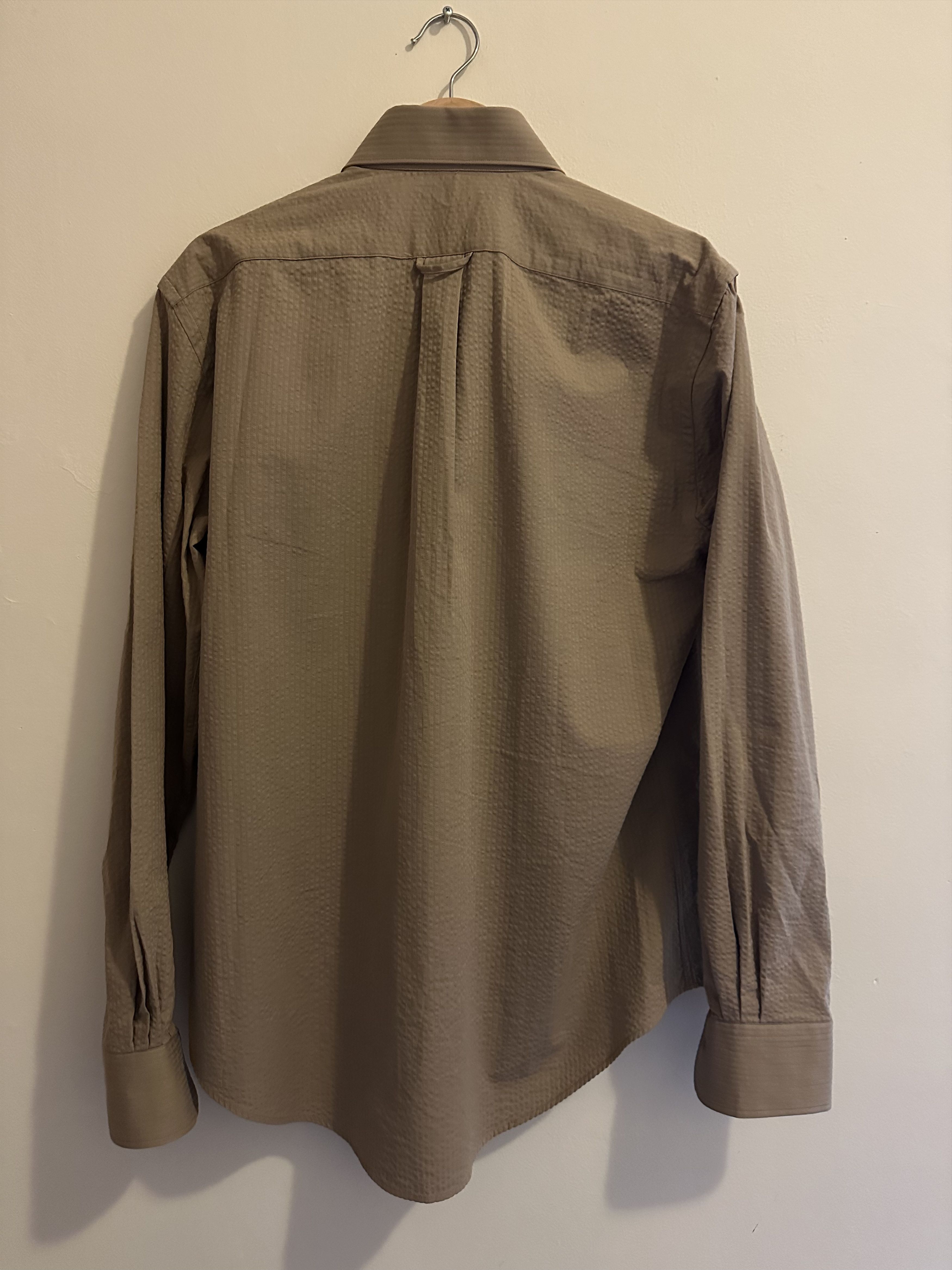 Berg & Berg Berg & Berg Ferdinand Button Down in Beige Seersucker Size US M / EU 48-50 / 2 - 3 Thumbnail