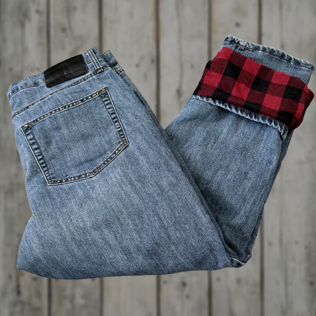 Eddie Bauer Eddie Bauer Jeans Mens 34x30 Blue Denim Straight Leg 5-Pocket Zip Regular Waist Flannel Lined Workwear Size US 34 / EU 50 - 1 Thumbnail